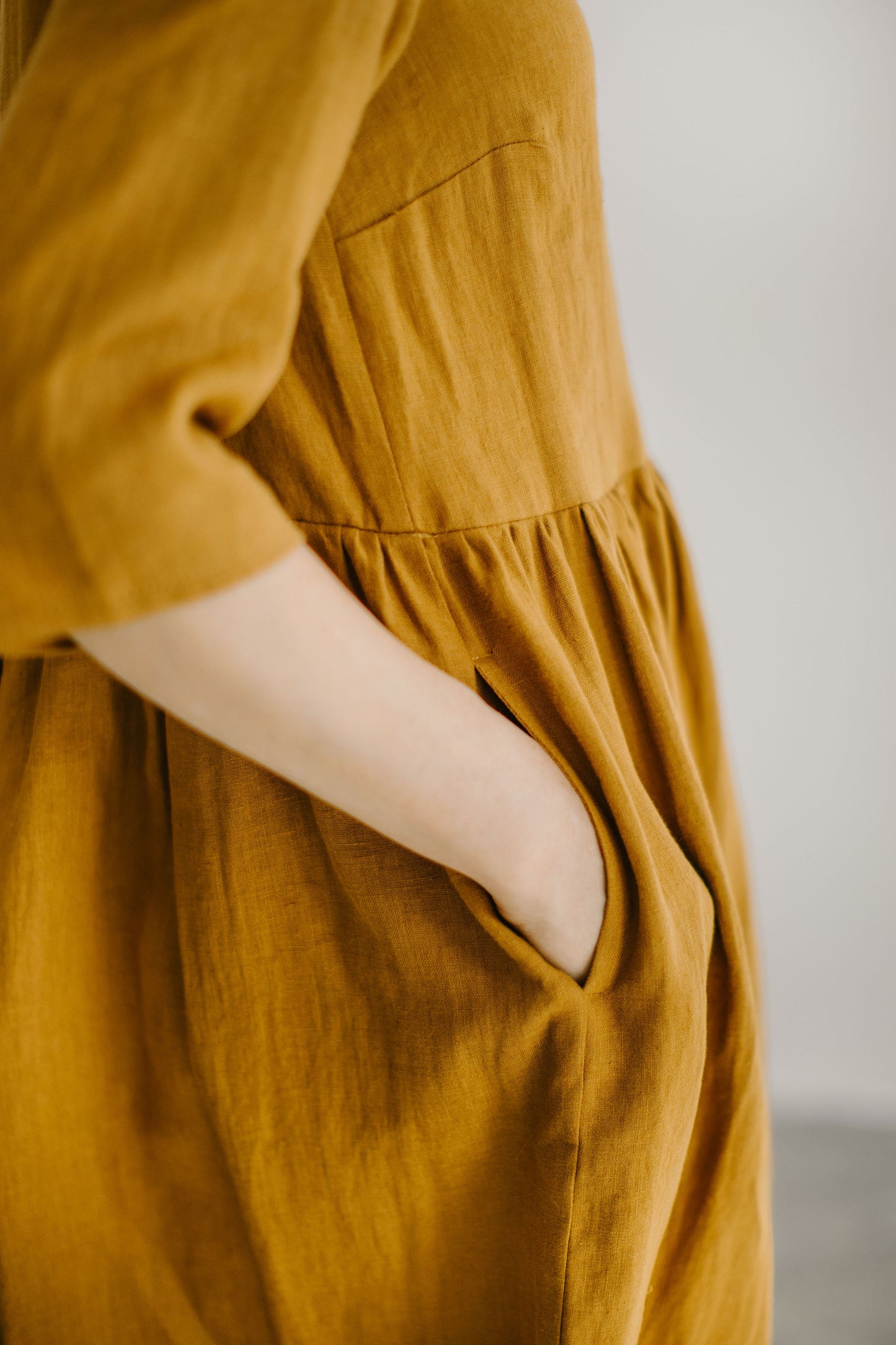 Linen button up midi dress JANET