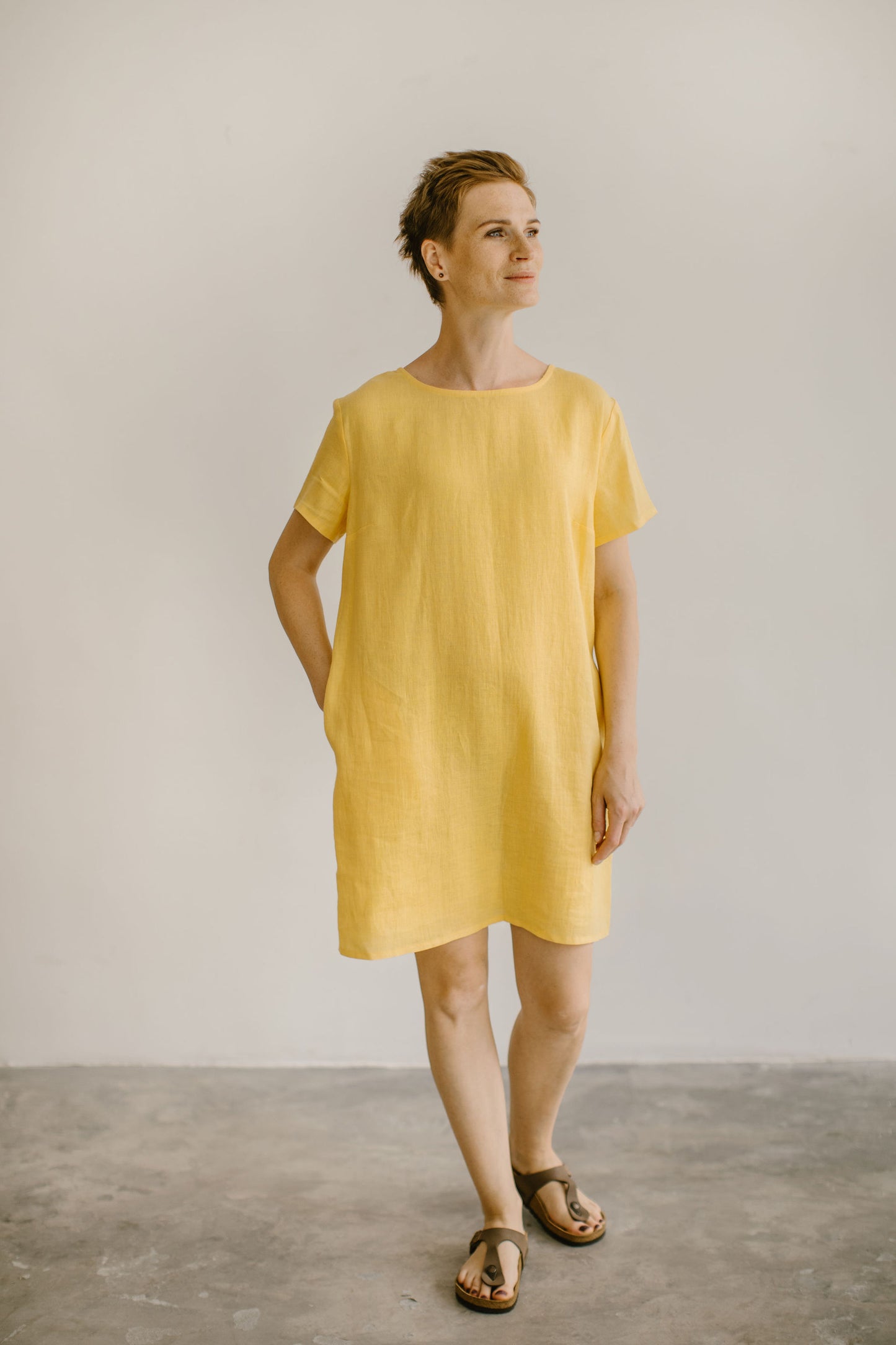 Oversized simple linen dress for summer ALISA