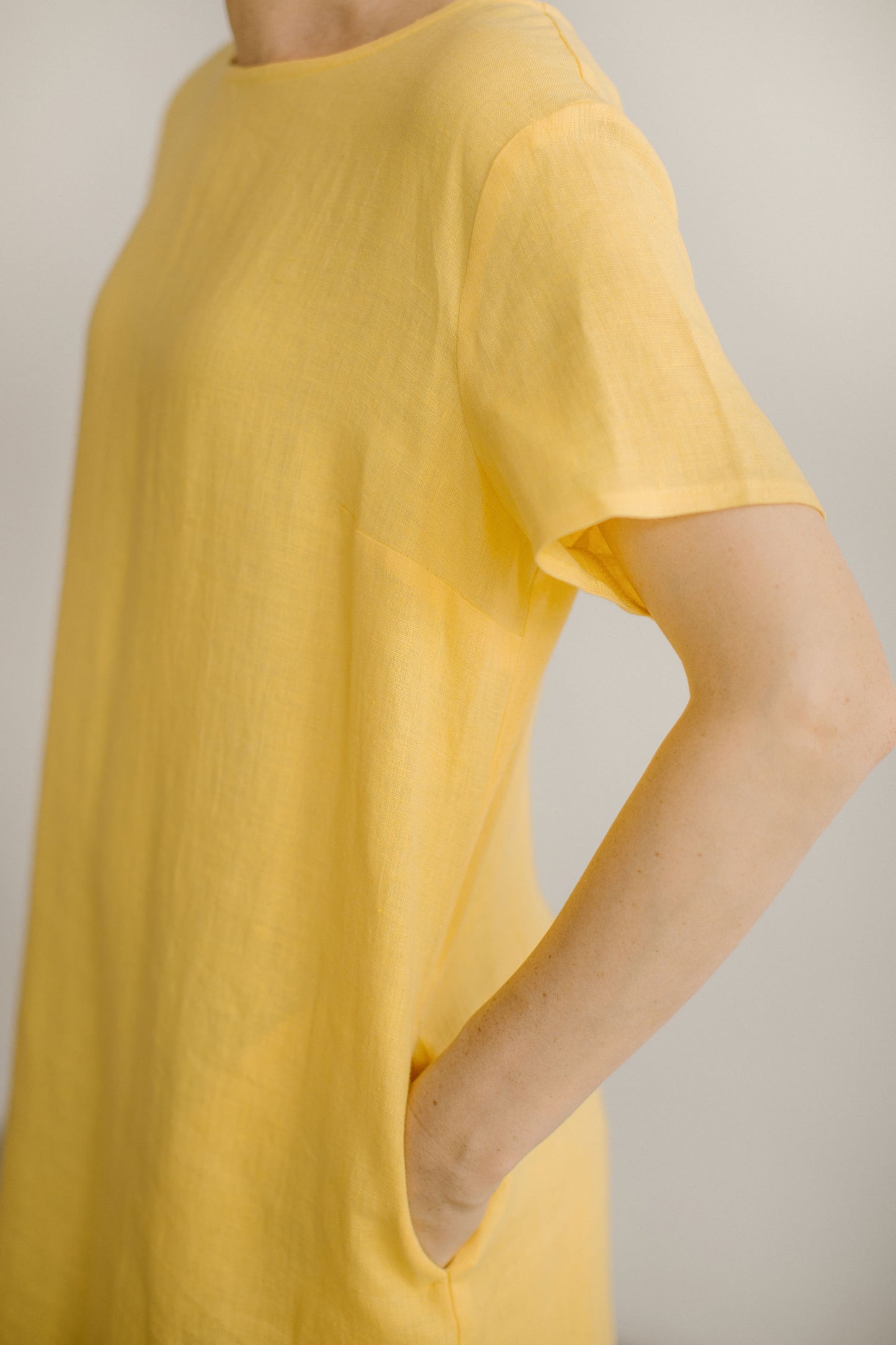 Oversized simple linen dress for summer ALISA