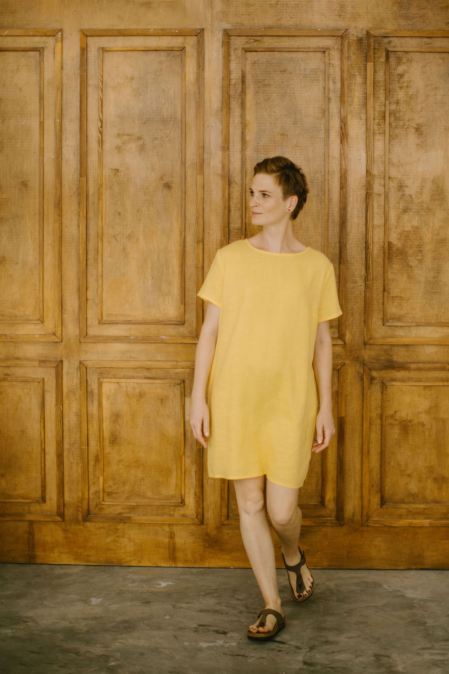 Oversized simple linen dress for summer ALISA