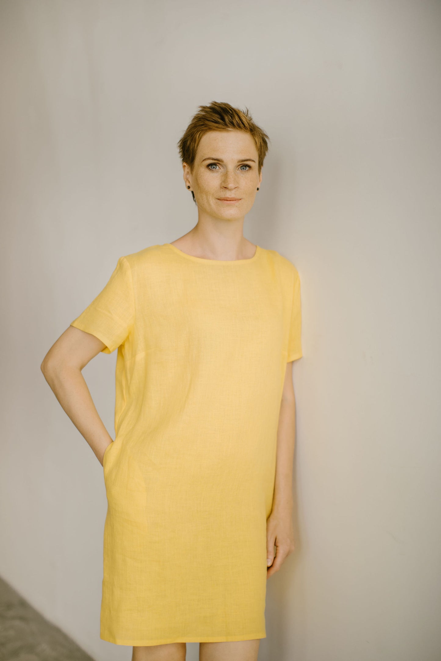 Oversized simple linen dress for summer ALISA