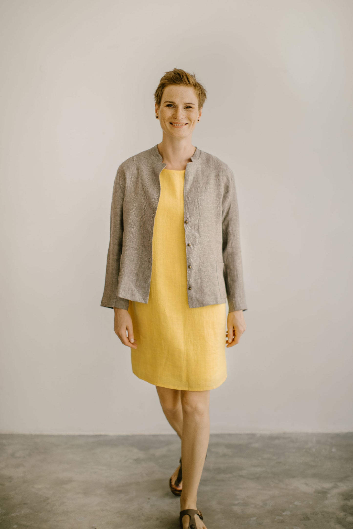 Oversized simple linen dress for summer ALISA