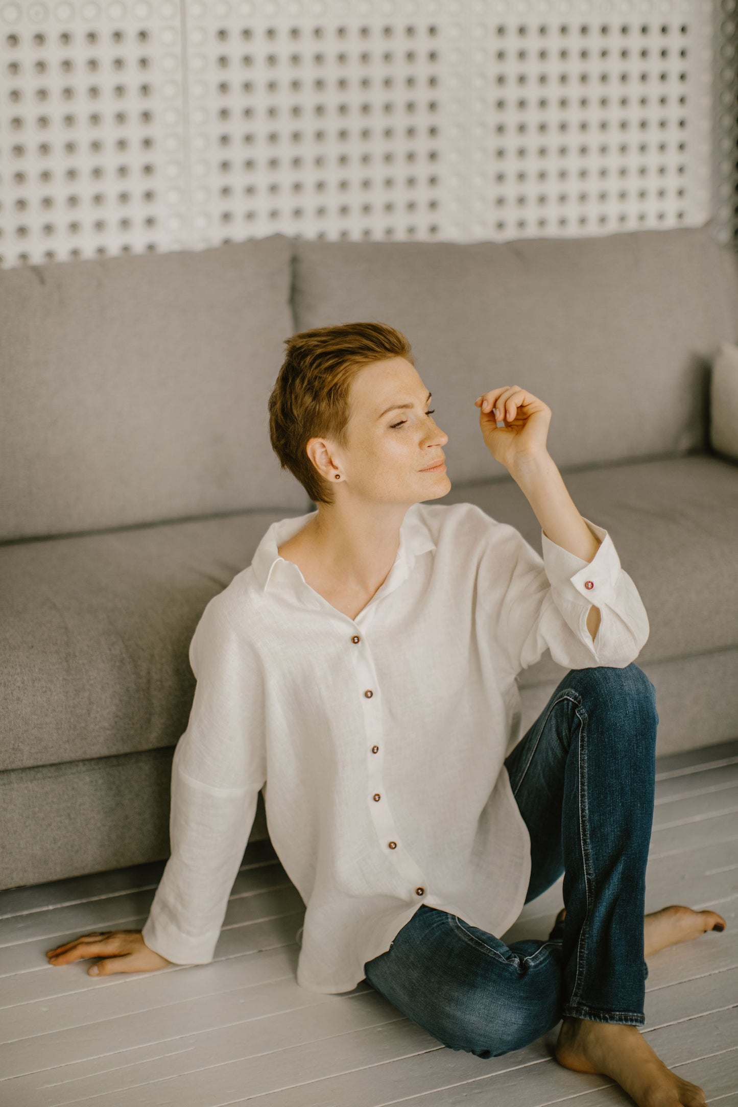 Classic linen button up shirt DOLLY