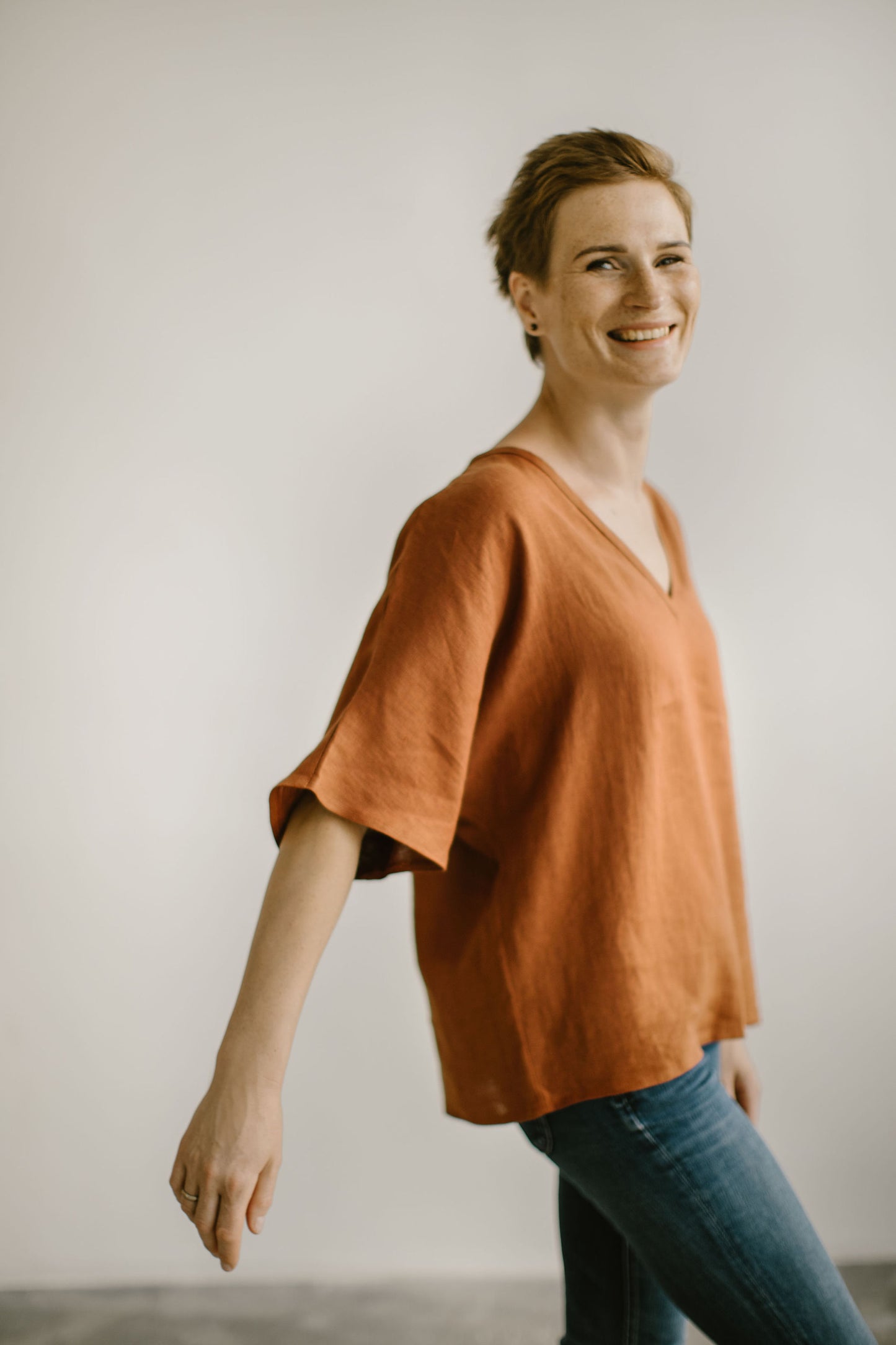 Simple kimono tunic LILA
