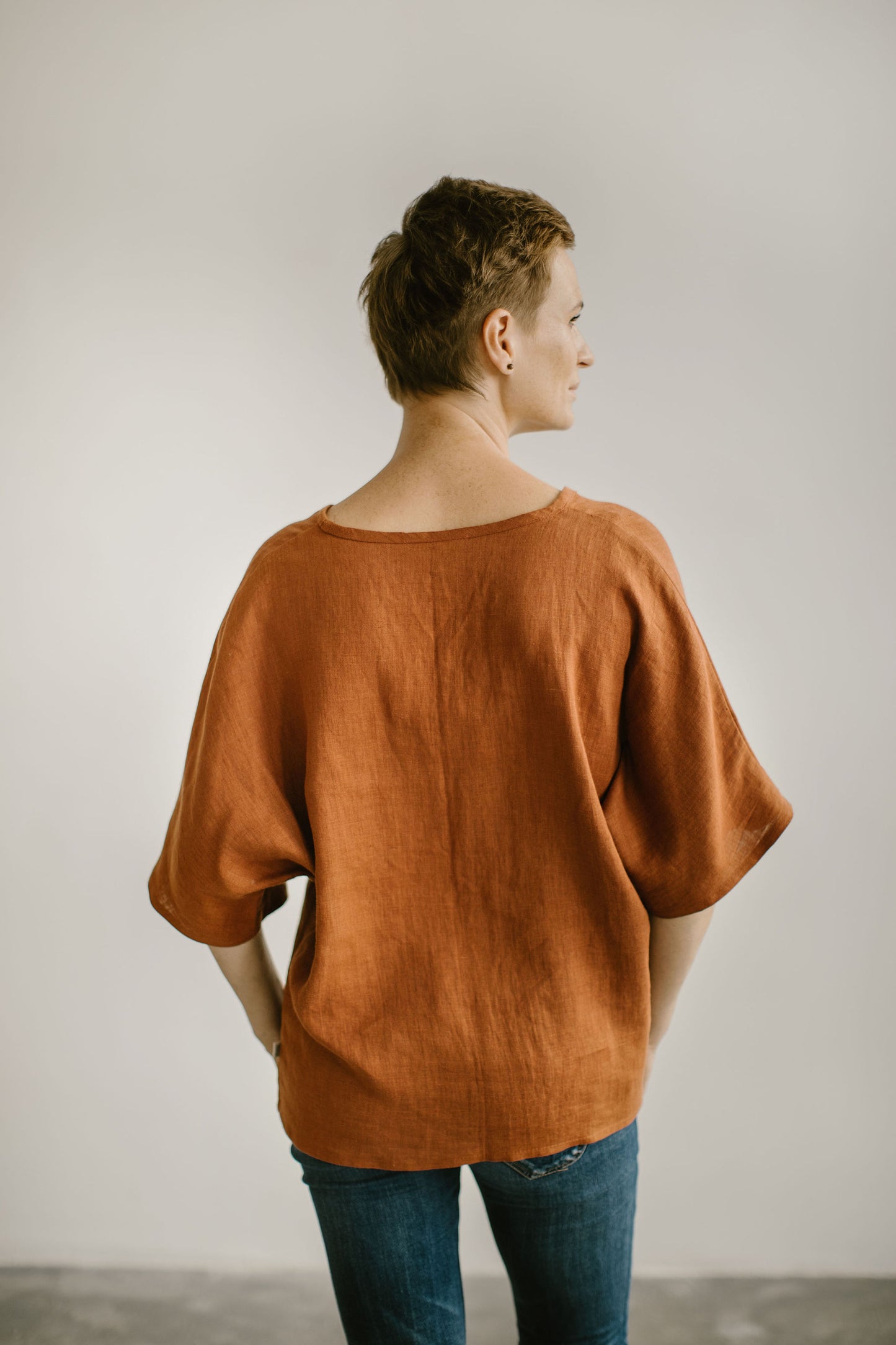 Simple kimono tunic LILA