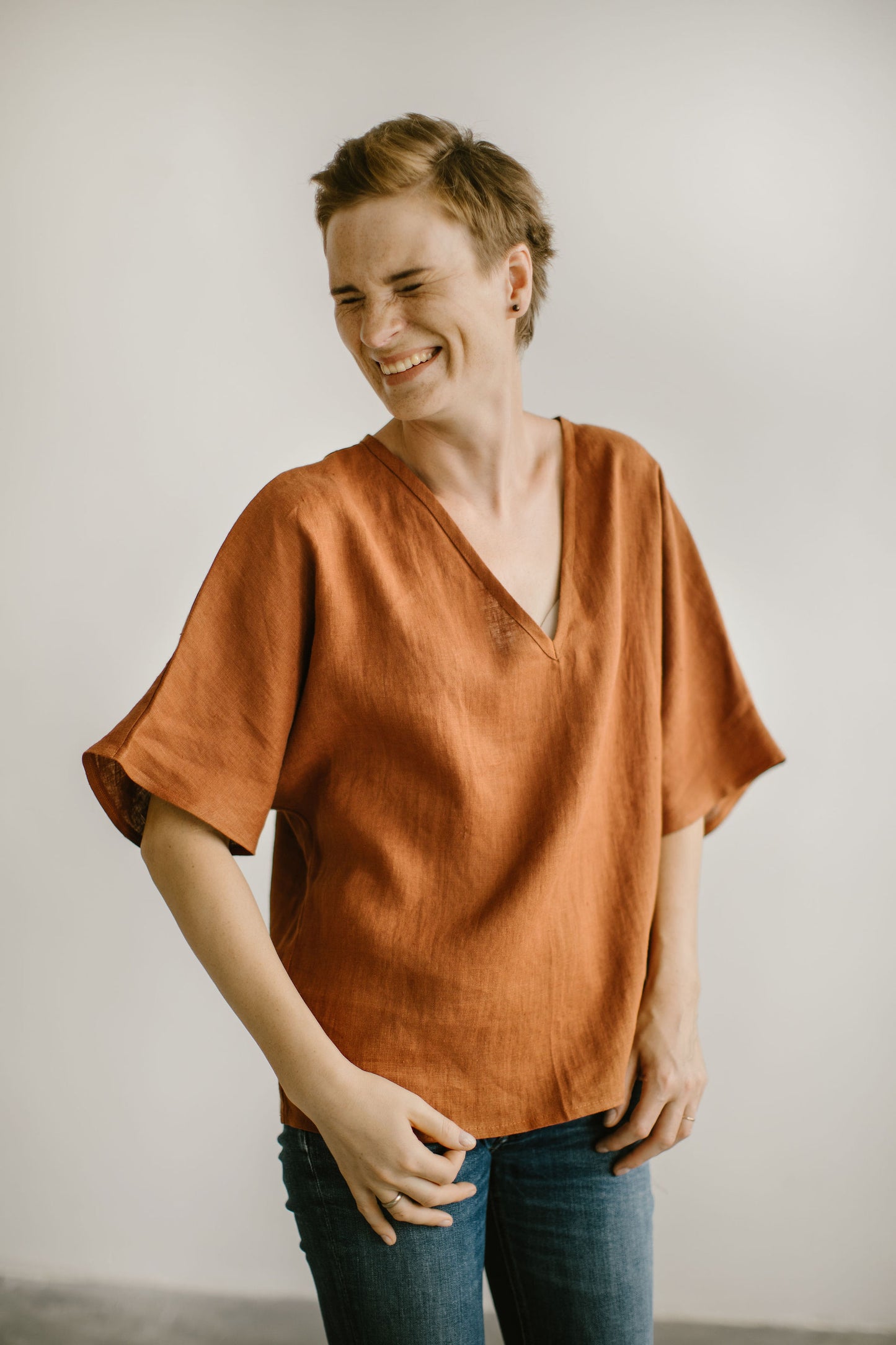 Simple kimono tunic LILA