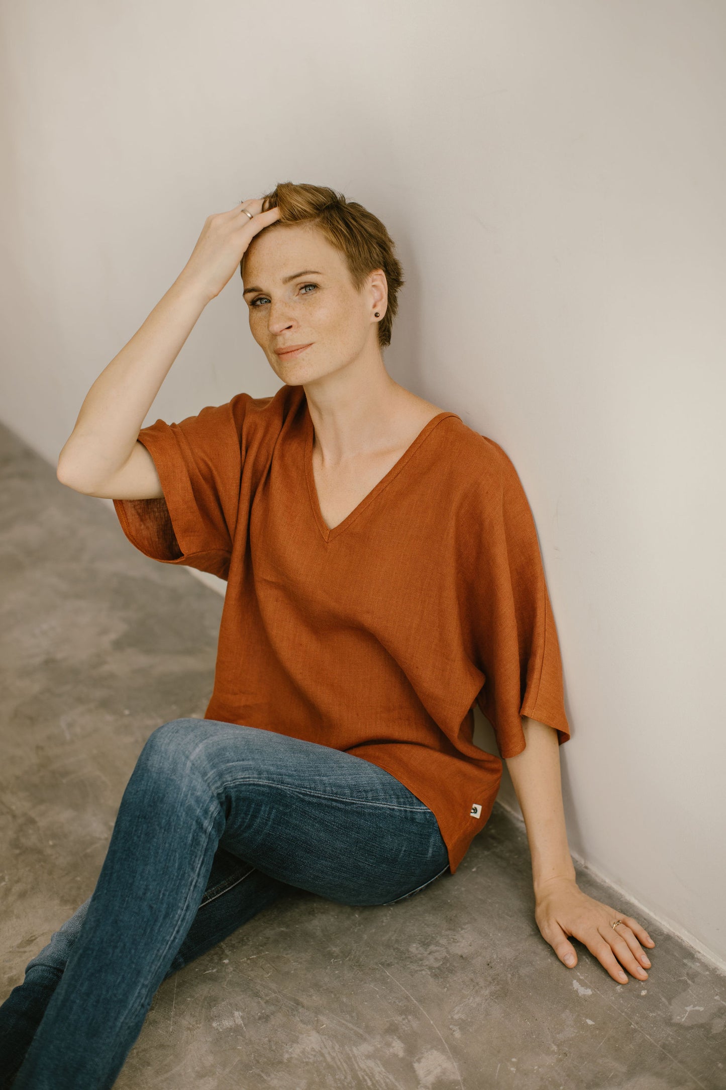 Simple kimono tunic LILA
