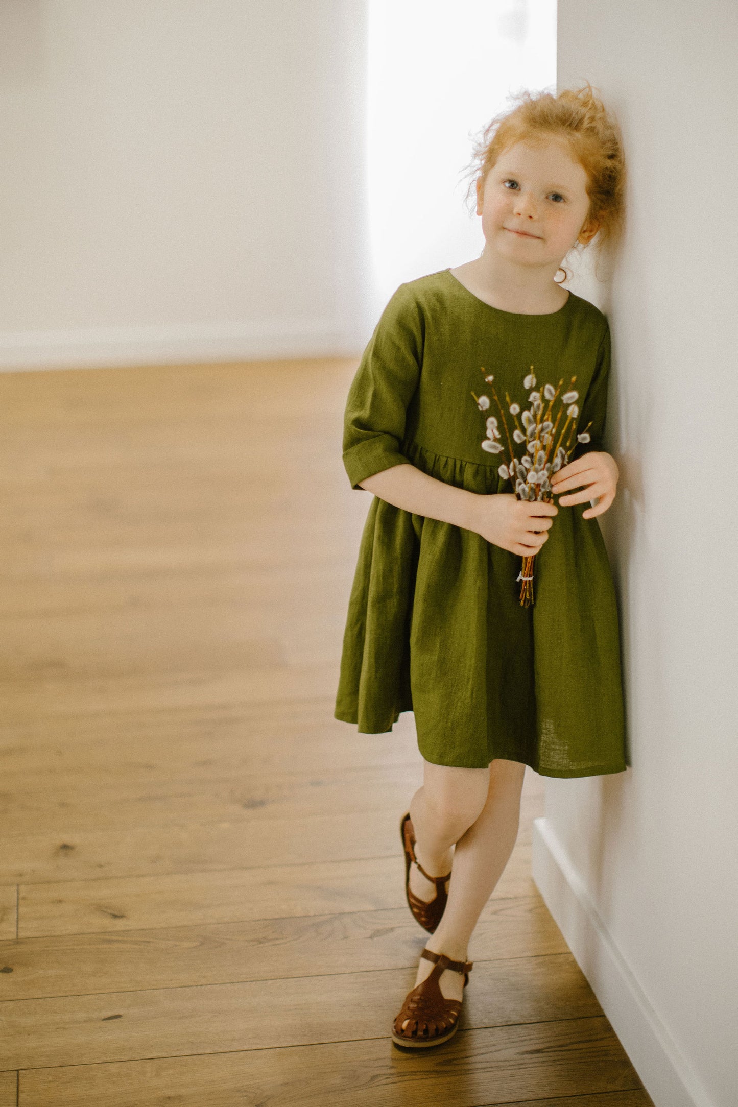 Linen summer dress for girls