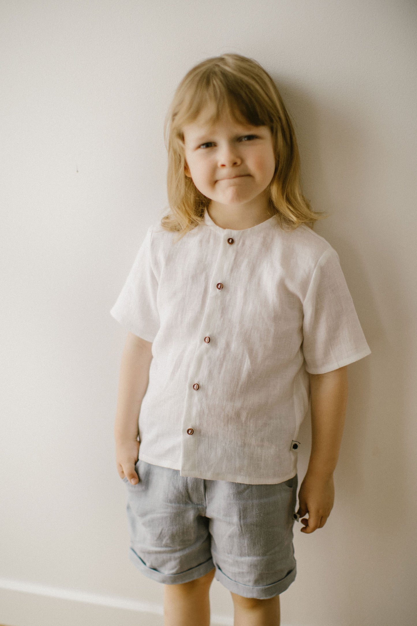 Linen button up shirt for boys