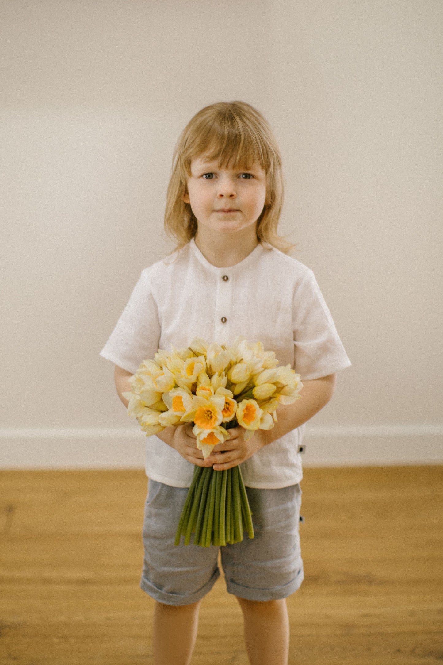 Linen button up shirt for boys
