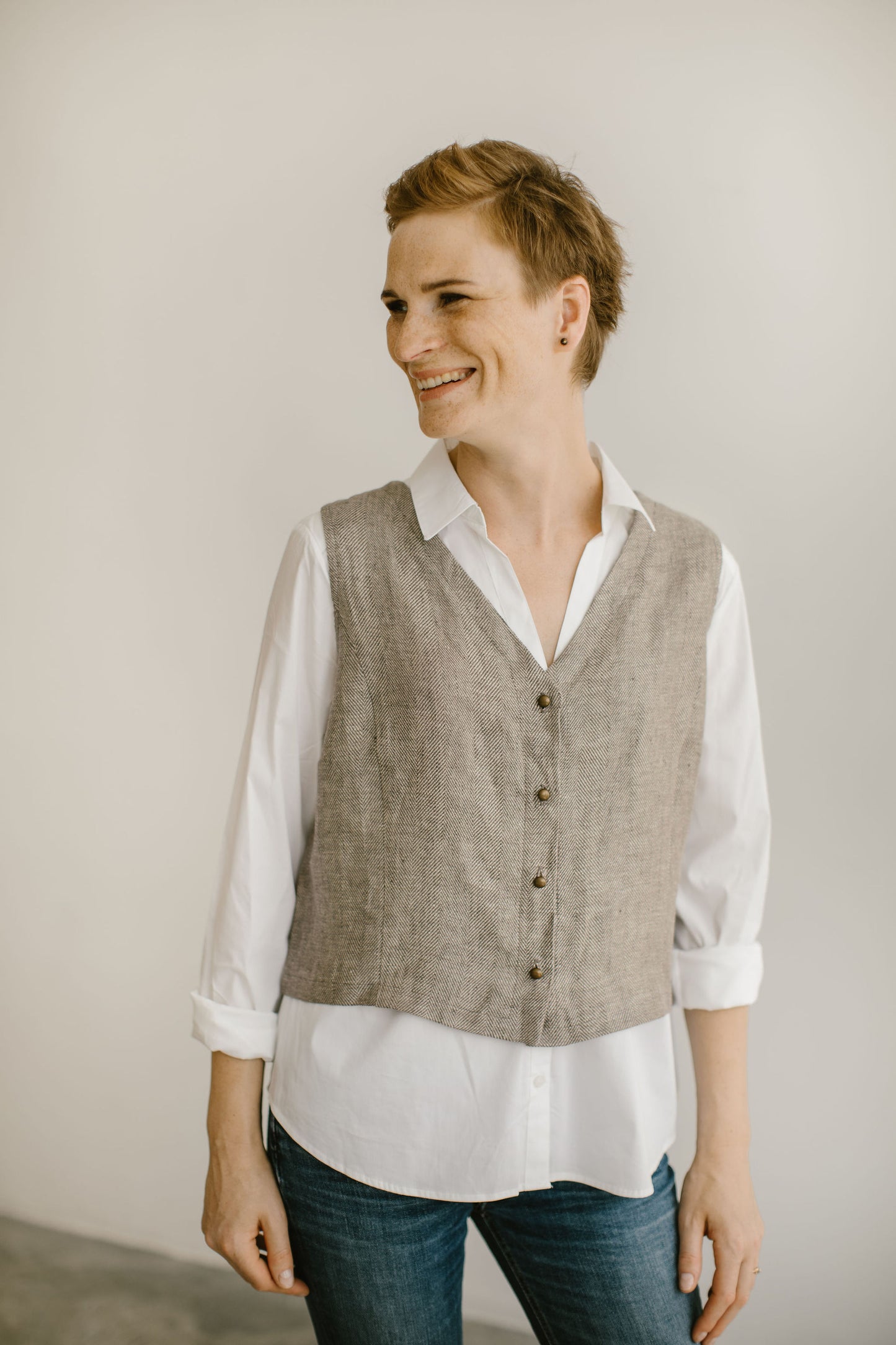 Linen women vest JUNE