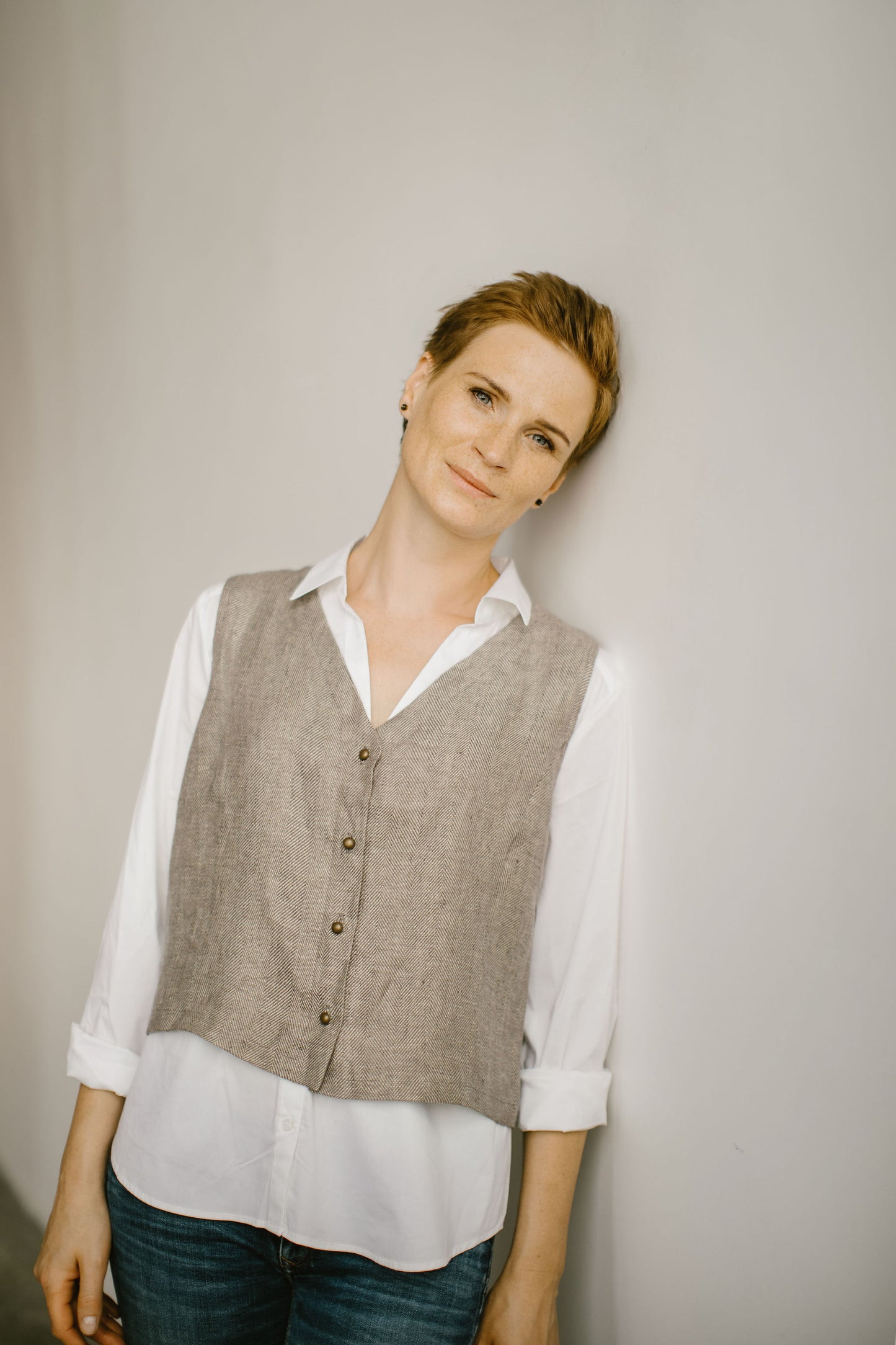 Linen women vest JUNE