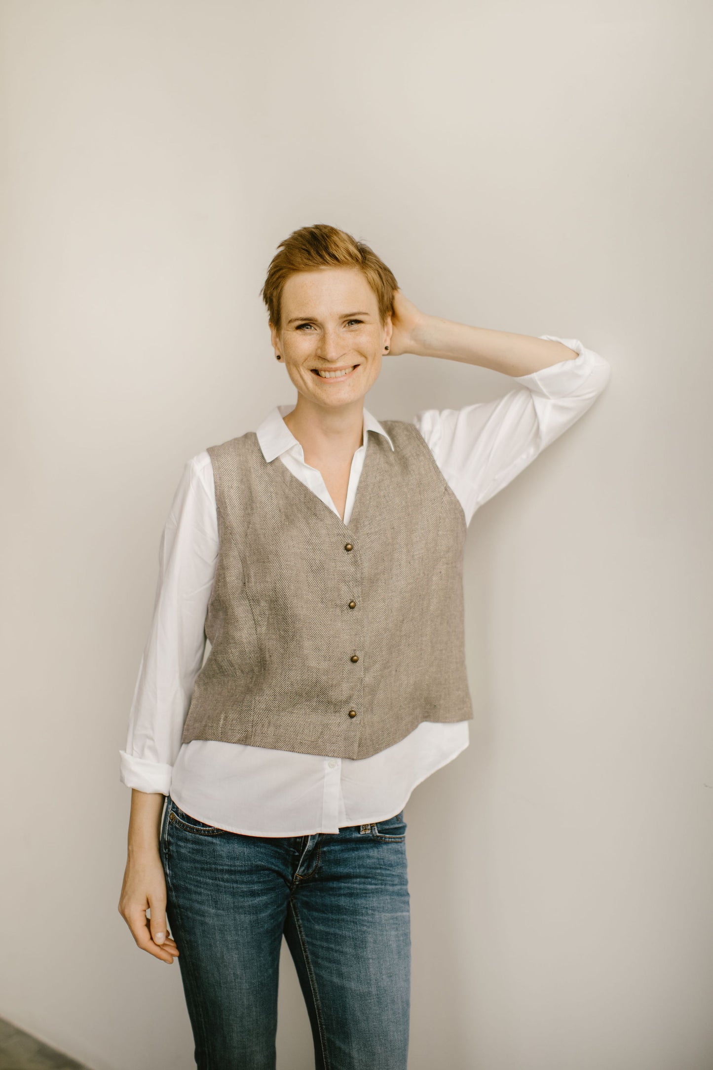Linen women vest JUNE