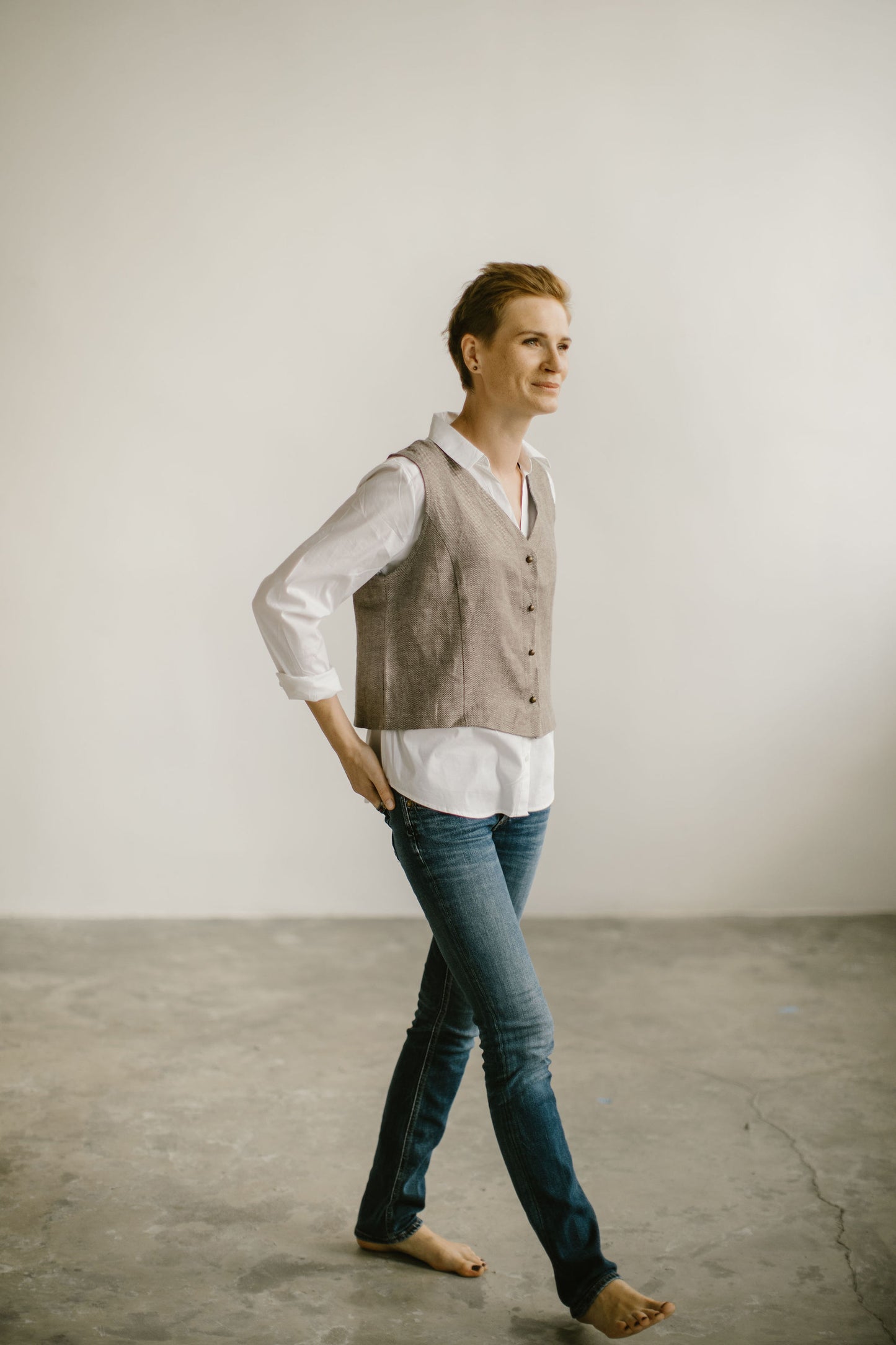 Linen women vest JUNE
