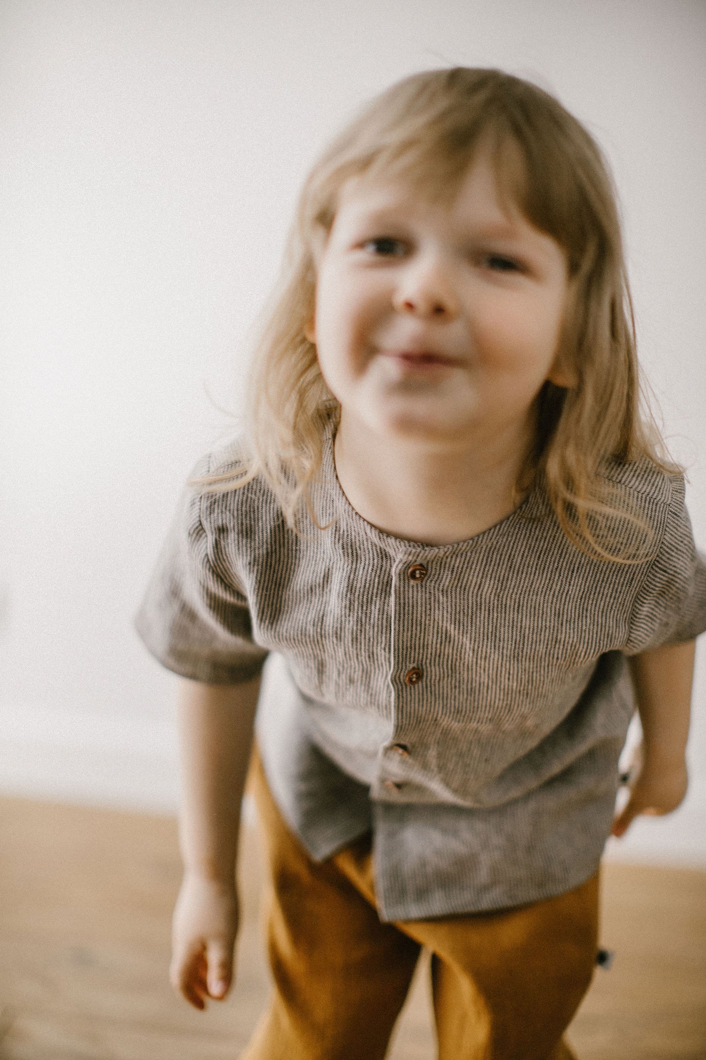 Organic linen ring bearer shirt