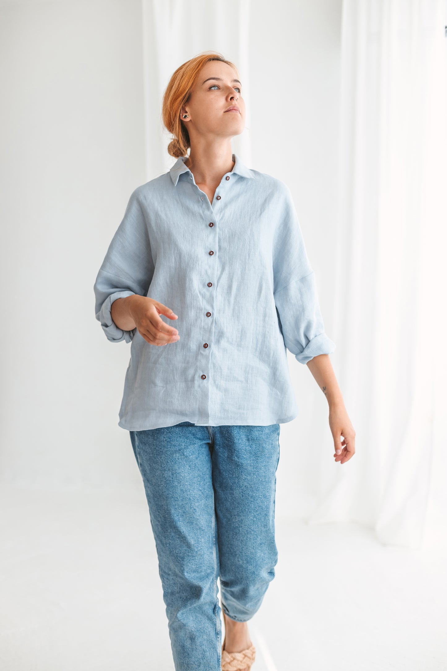 Classic linen button up shirt DOLLY