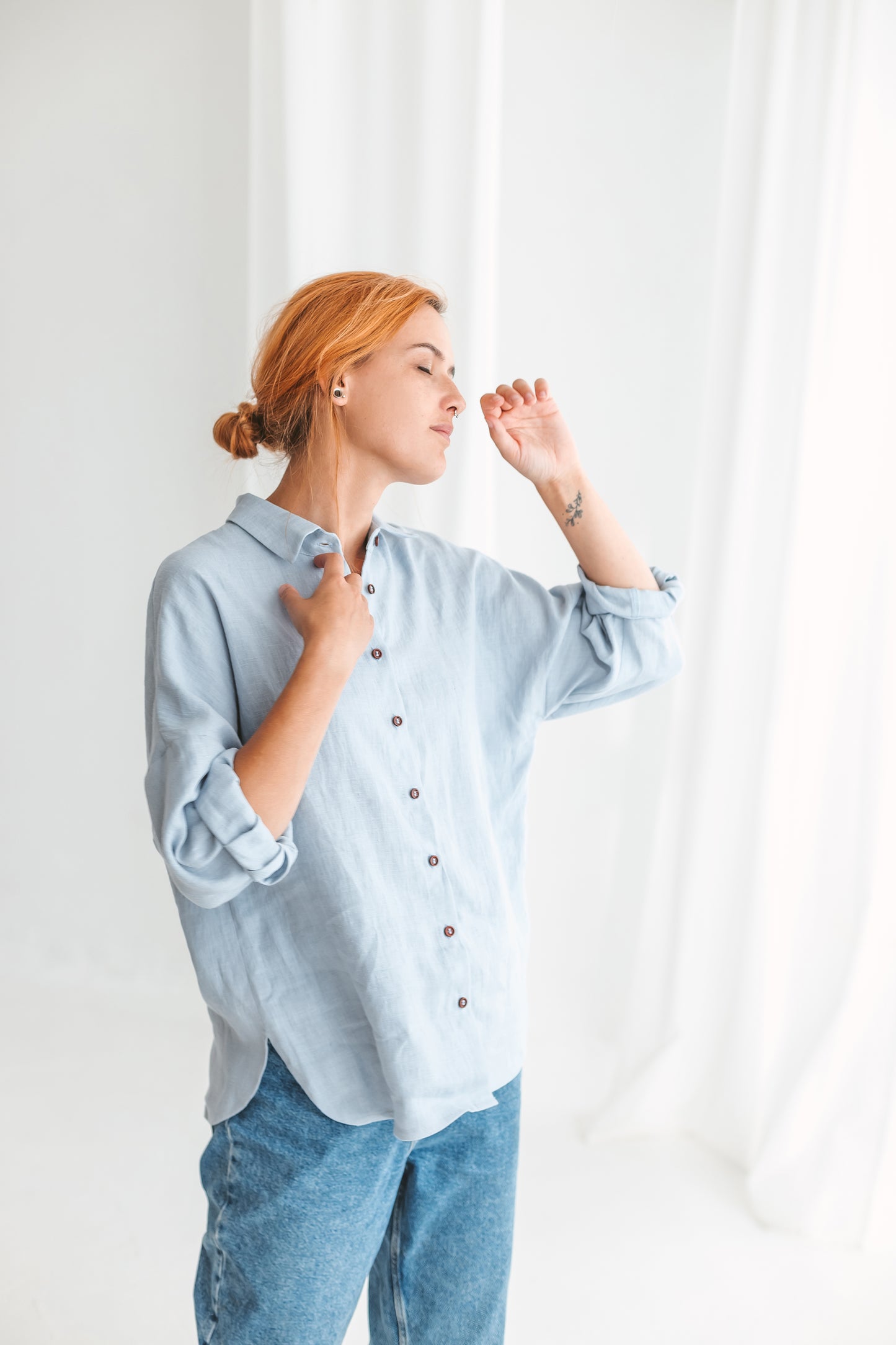 Classic linen button up shirt DOLLY