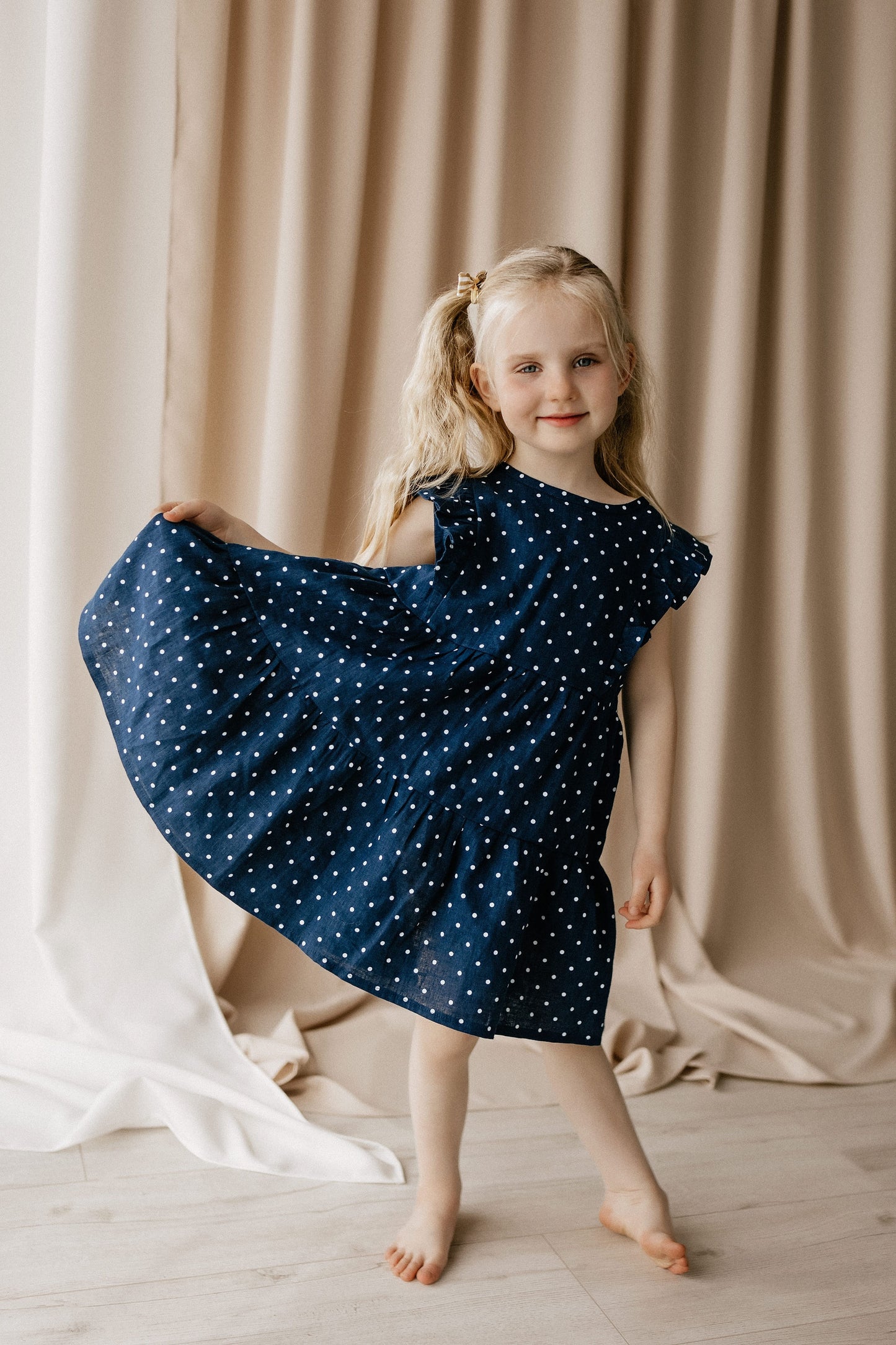 Girls linen summer dress PENELOPE