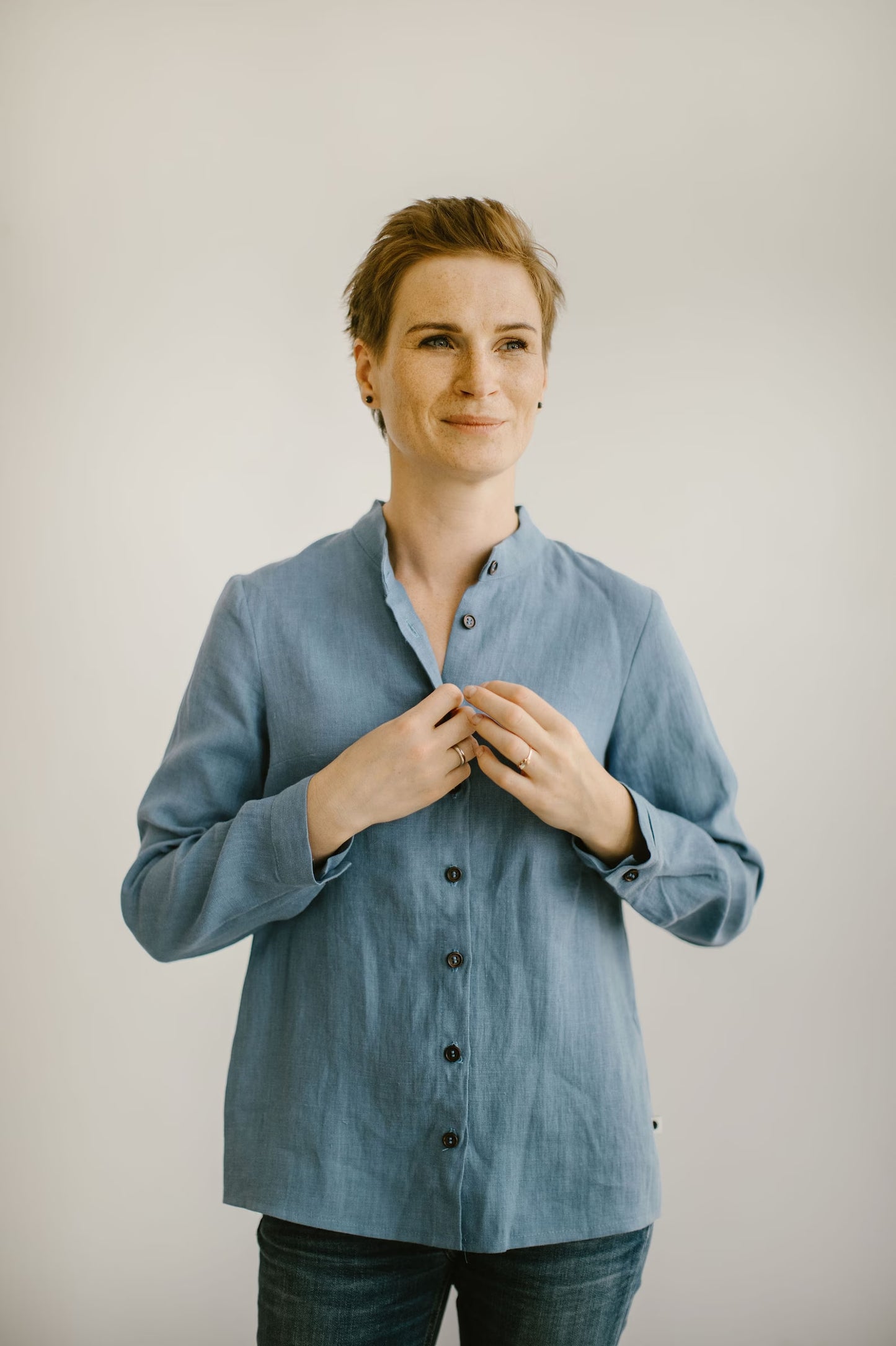 Classic linen button up shirt