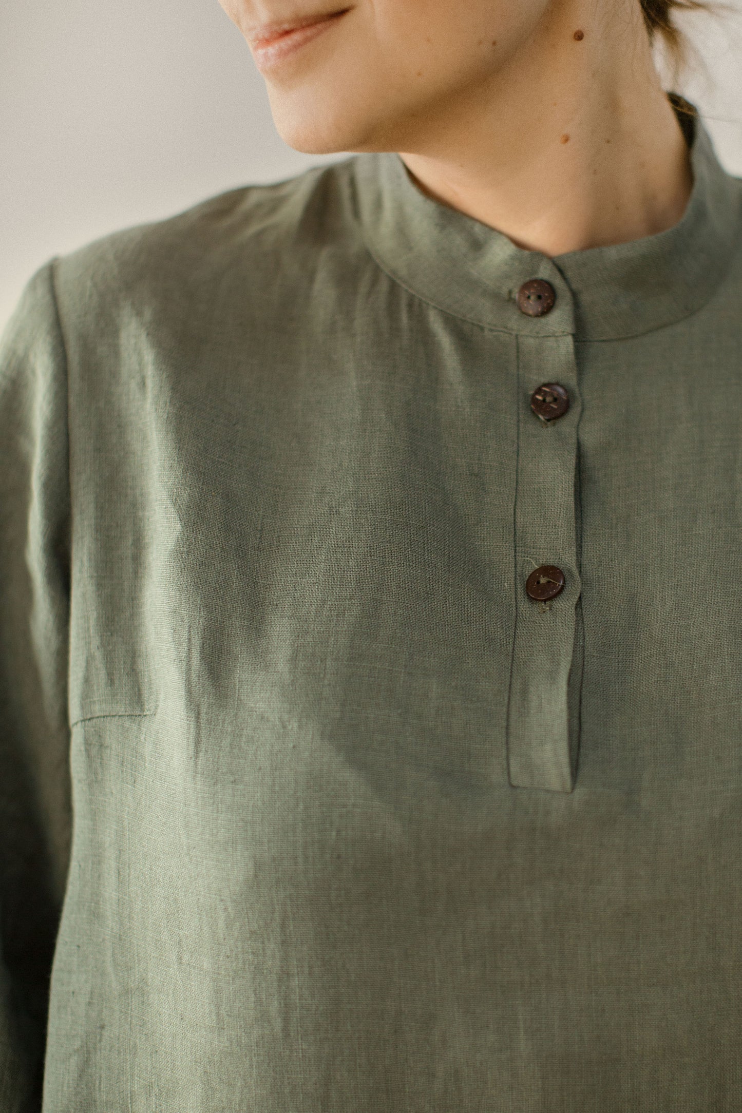 Linen button up midi dress KIRA