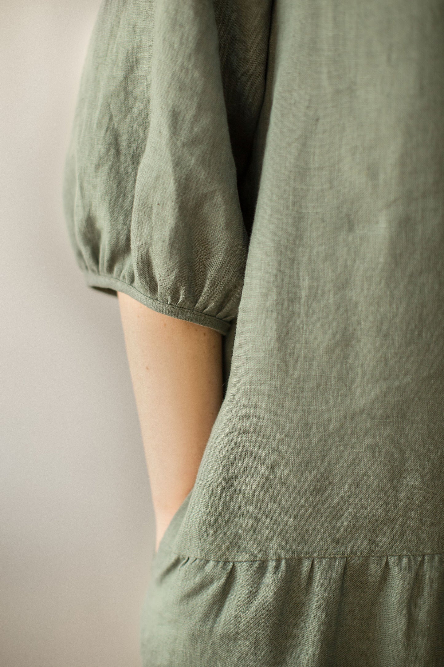 Linen button up midi dress KIRA
