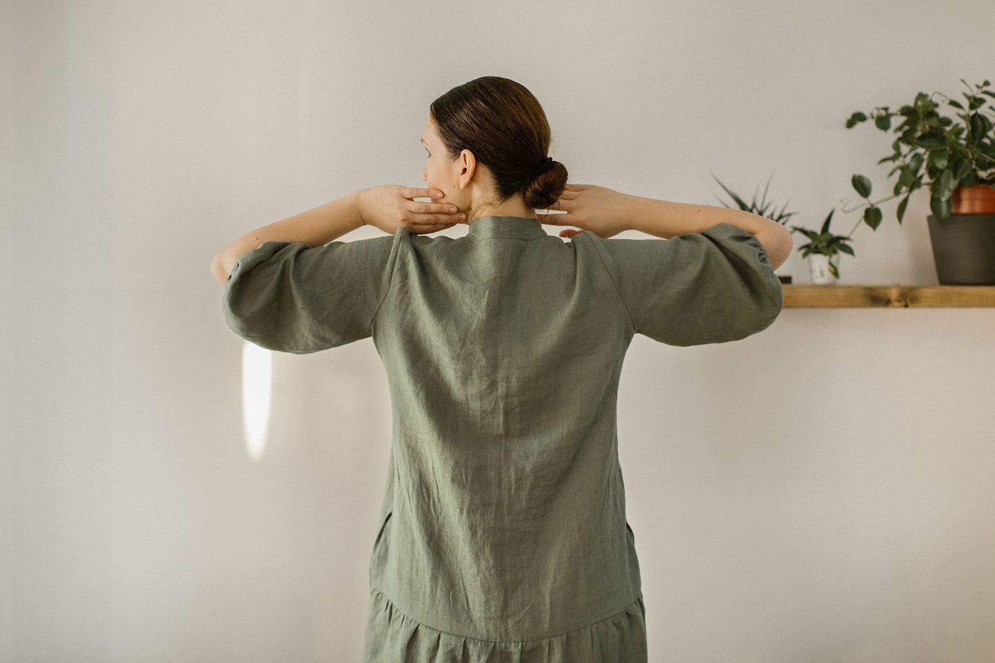 Linen button up midi dress KIRA