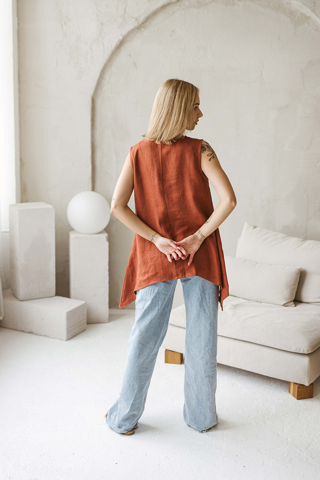 Linen long shirt