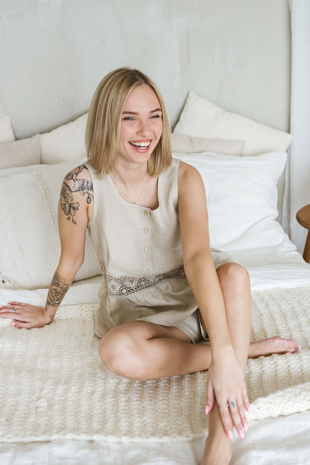 Linen pajama set for women
