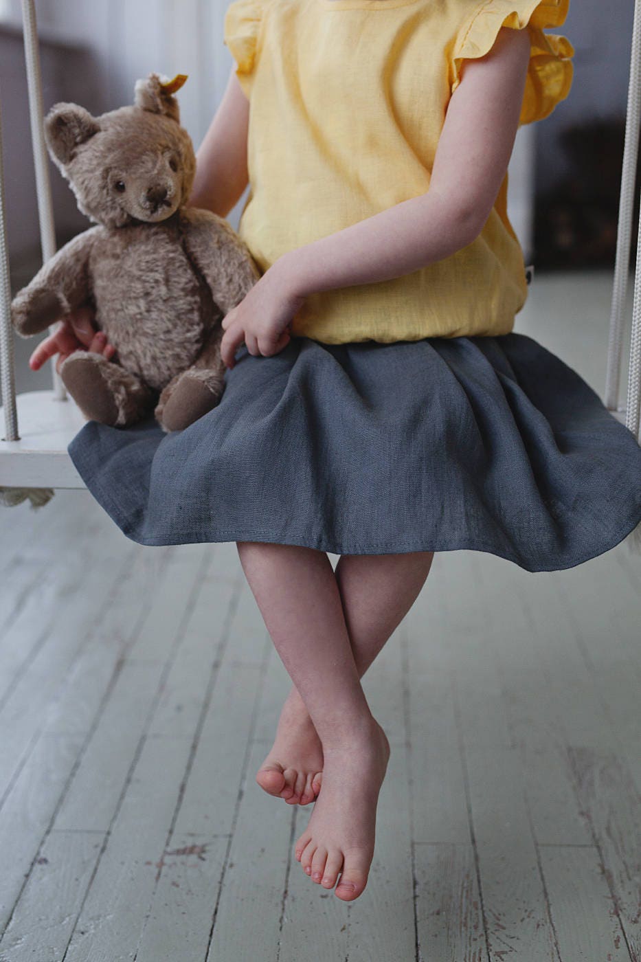 Girls linen circle skirt