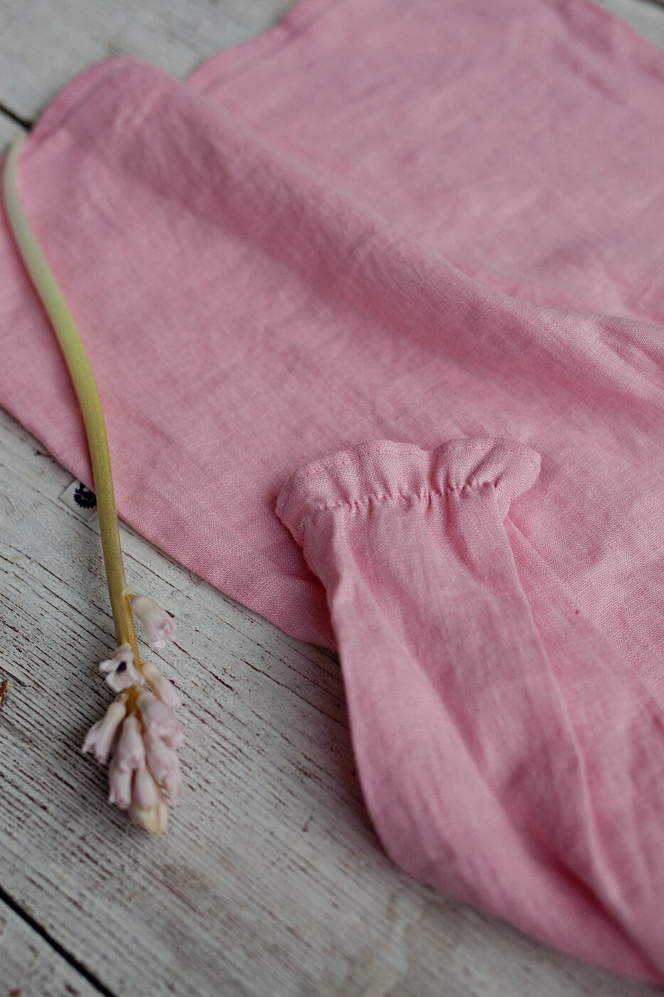 Long sleeve linen dress for baby girl, size 110 / READY TO SHIP