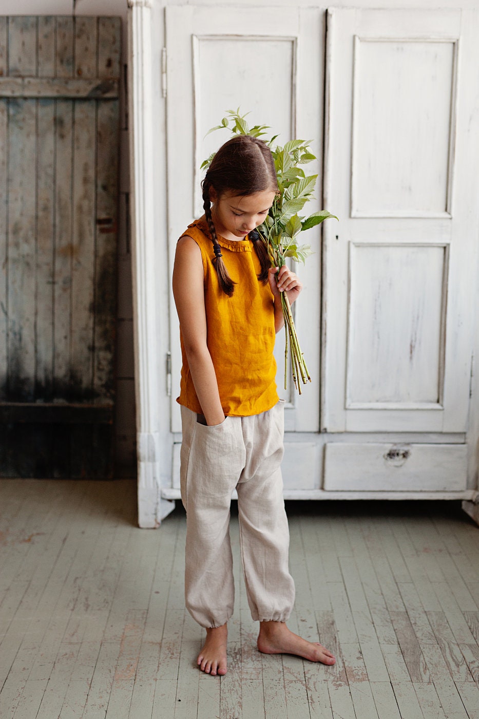 Girls‘ or boy‘s linen harem pants/ READY TO SHIP