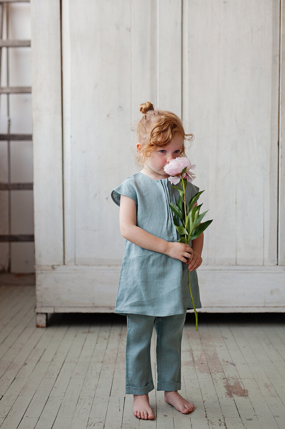 Linen kids set - tunic & pants