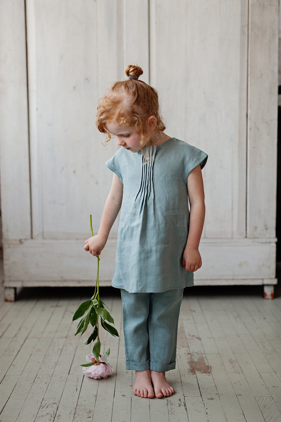 Linen kids set - tunic & pants