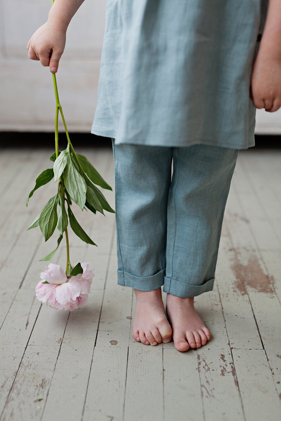 Linen kids set - tunic & pants