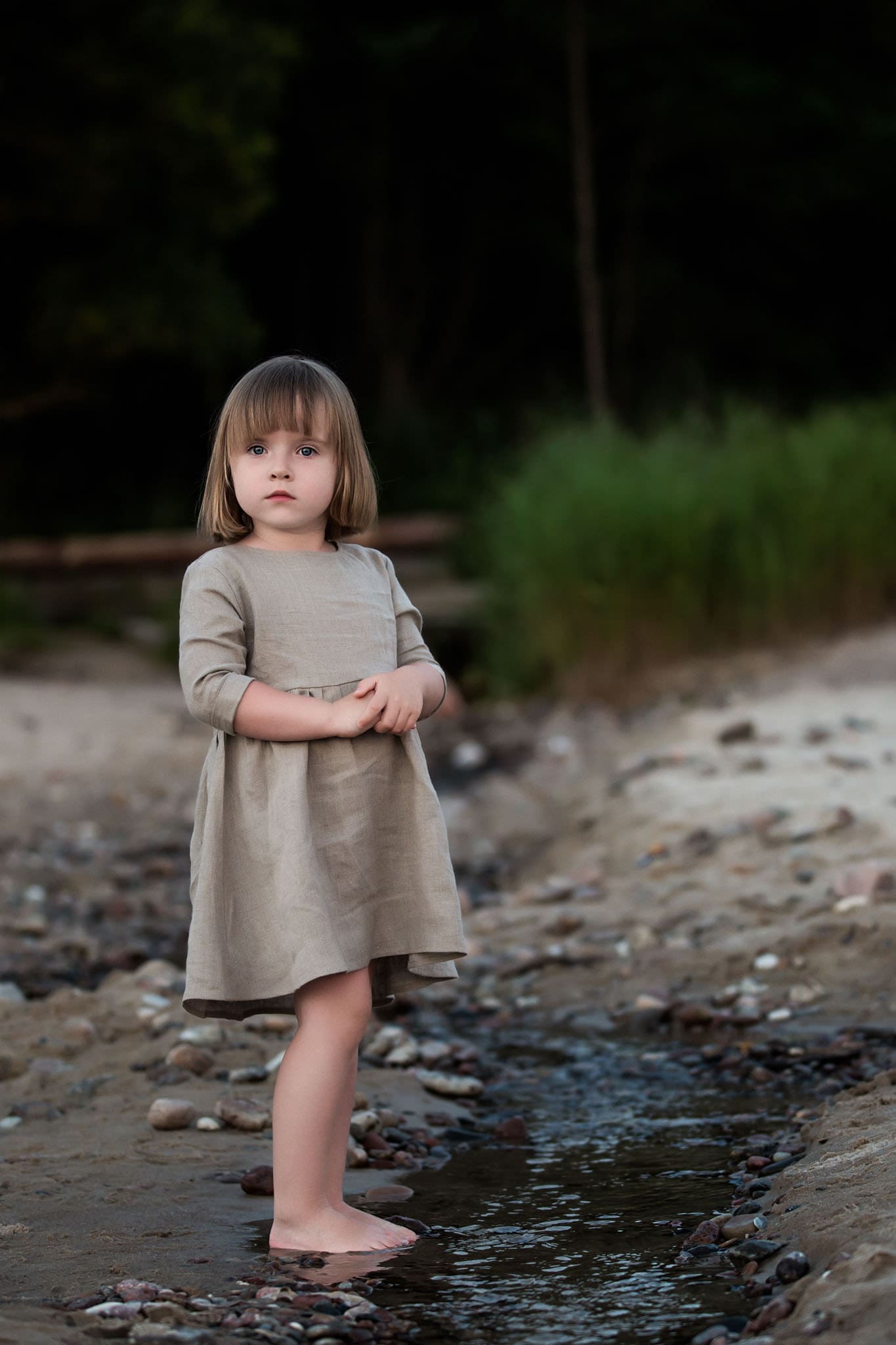 Linen summer dress for girls