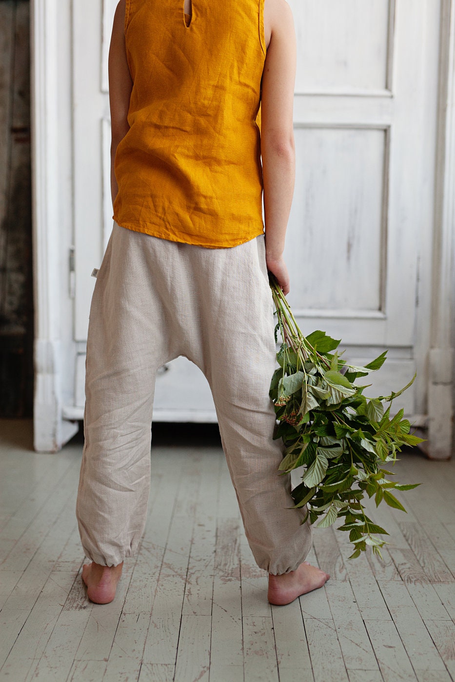 Girls‘ or boy‘s linen harem pants/ READY TO SHIP