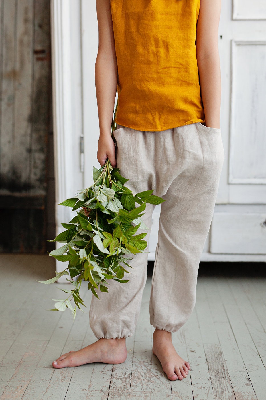 Girls‘ or boy‘s linen harem pants/ READY TO SHIP