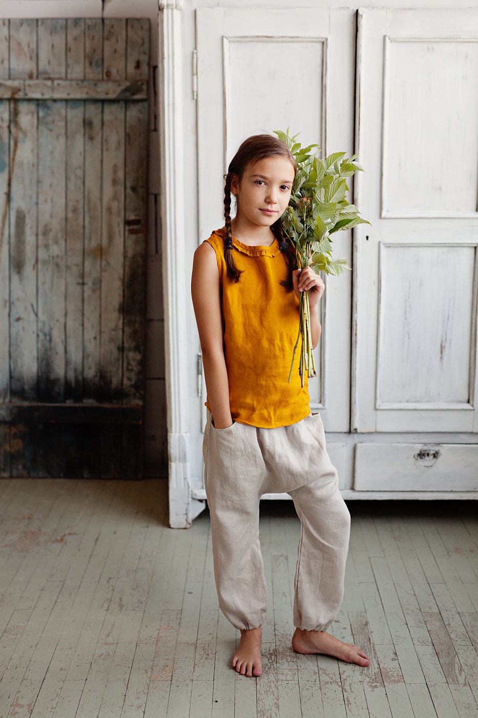 Girls‘ or boy‘s linen harem pants/ READY TO SHIP