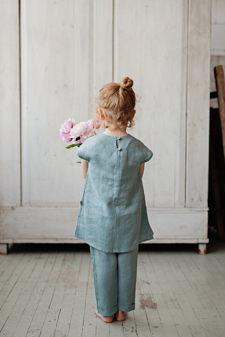 Linen kids set - tunic & pants