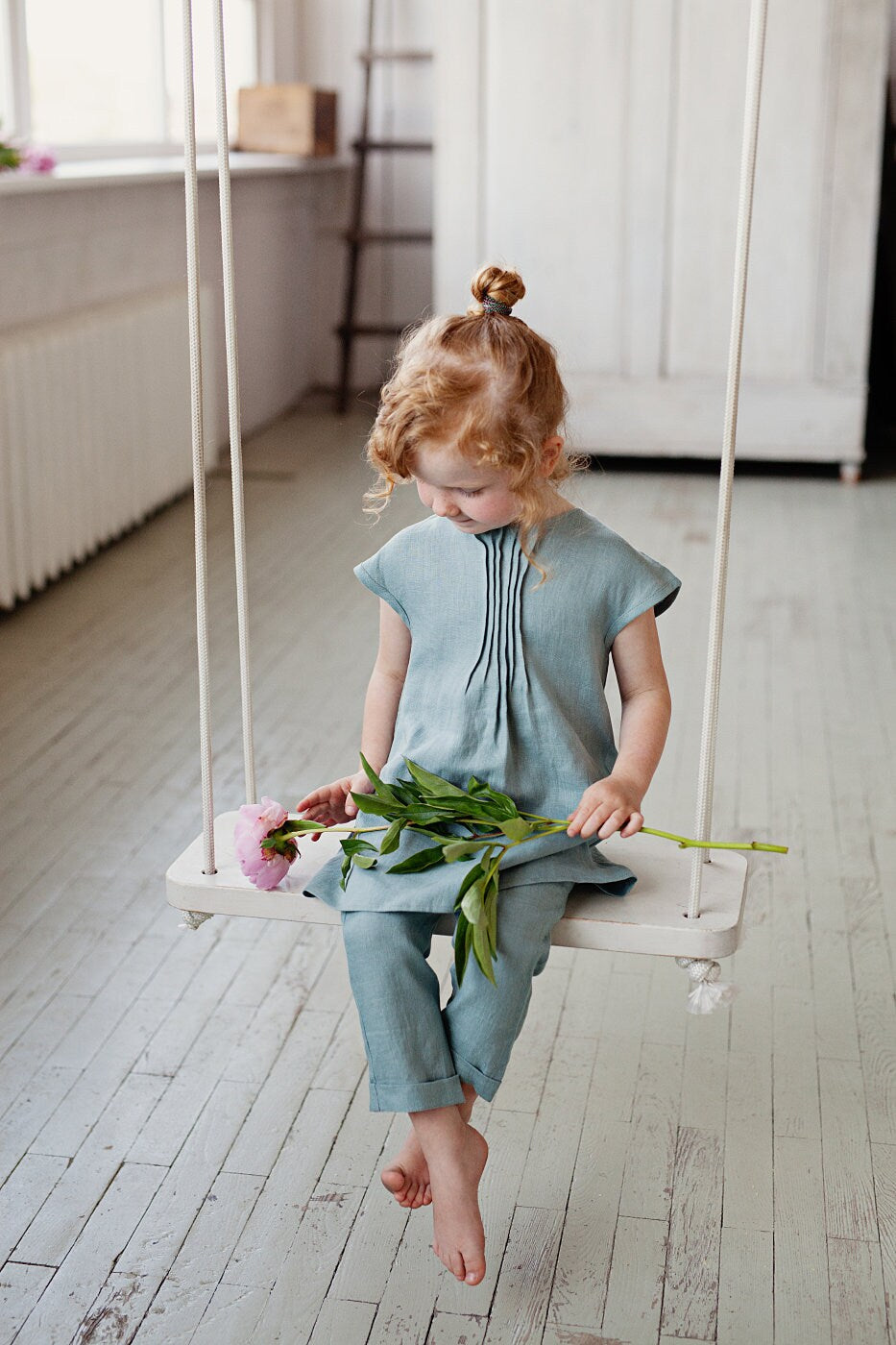 Linen kids set - tunic & pants