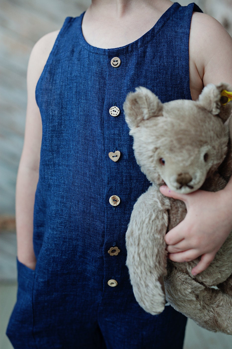 Adorable baby girls and toddlers linen overalls for summer ROXY