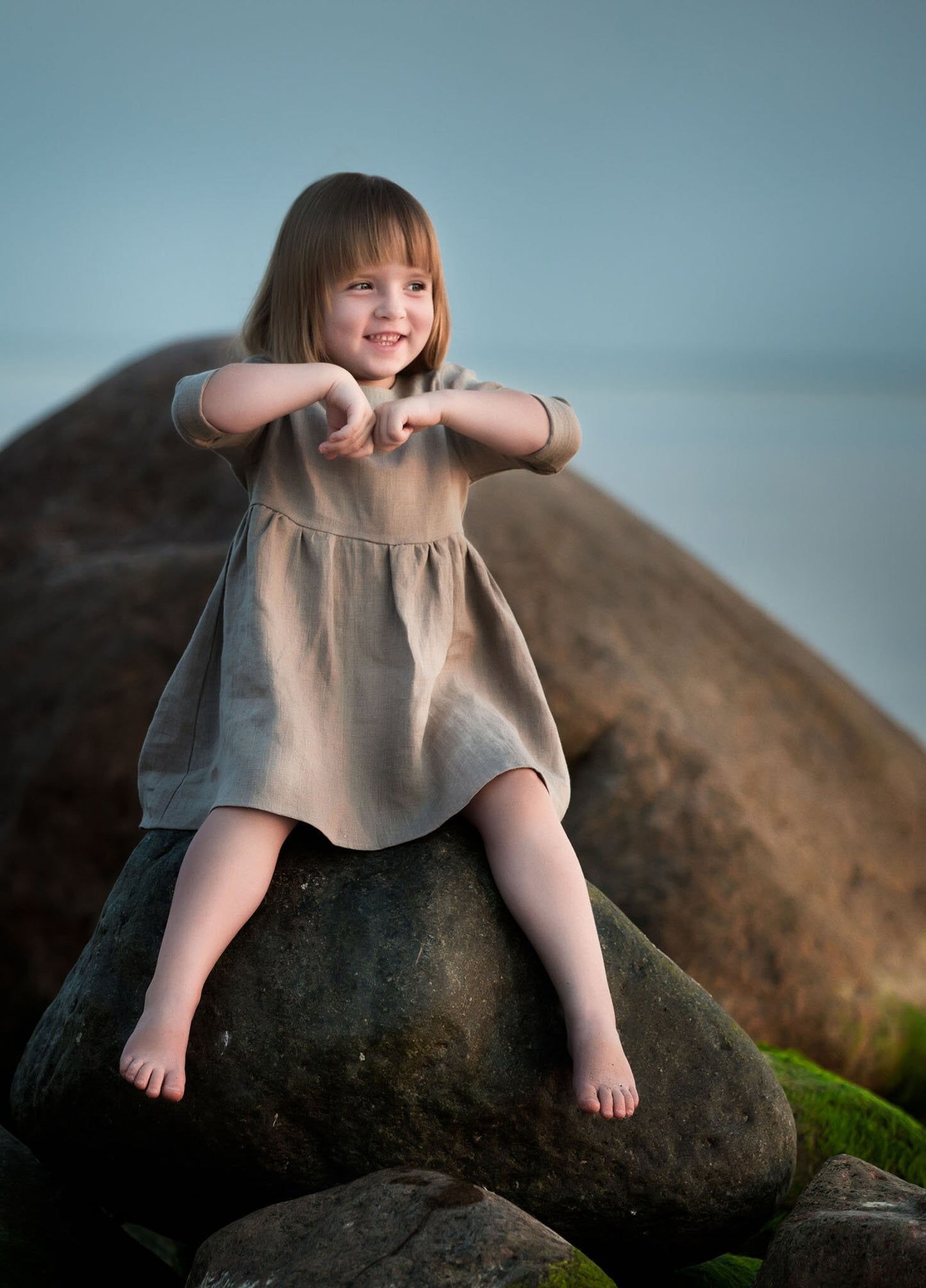 Linen summer dress for girls