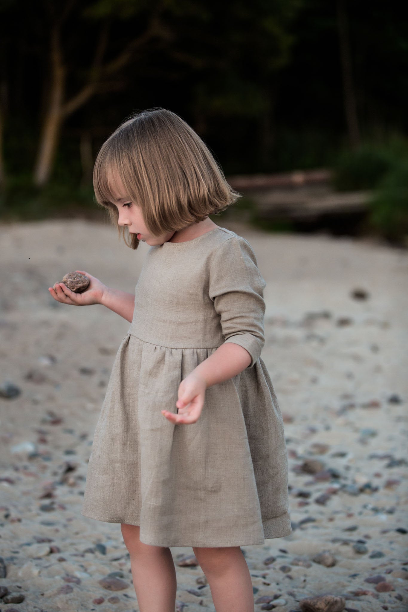 Linen summer dress for girls