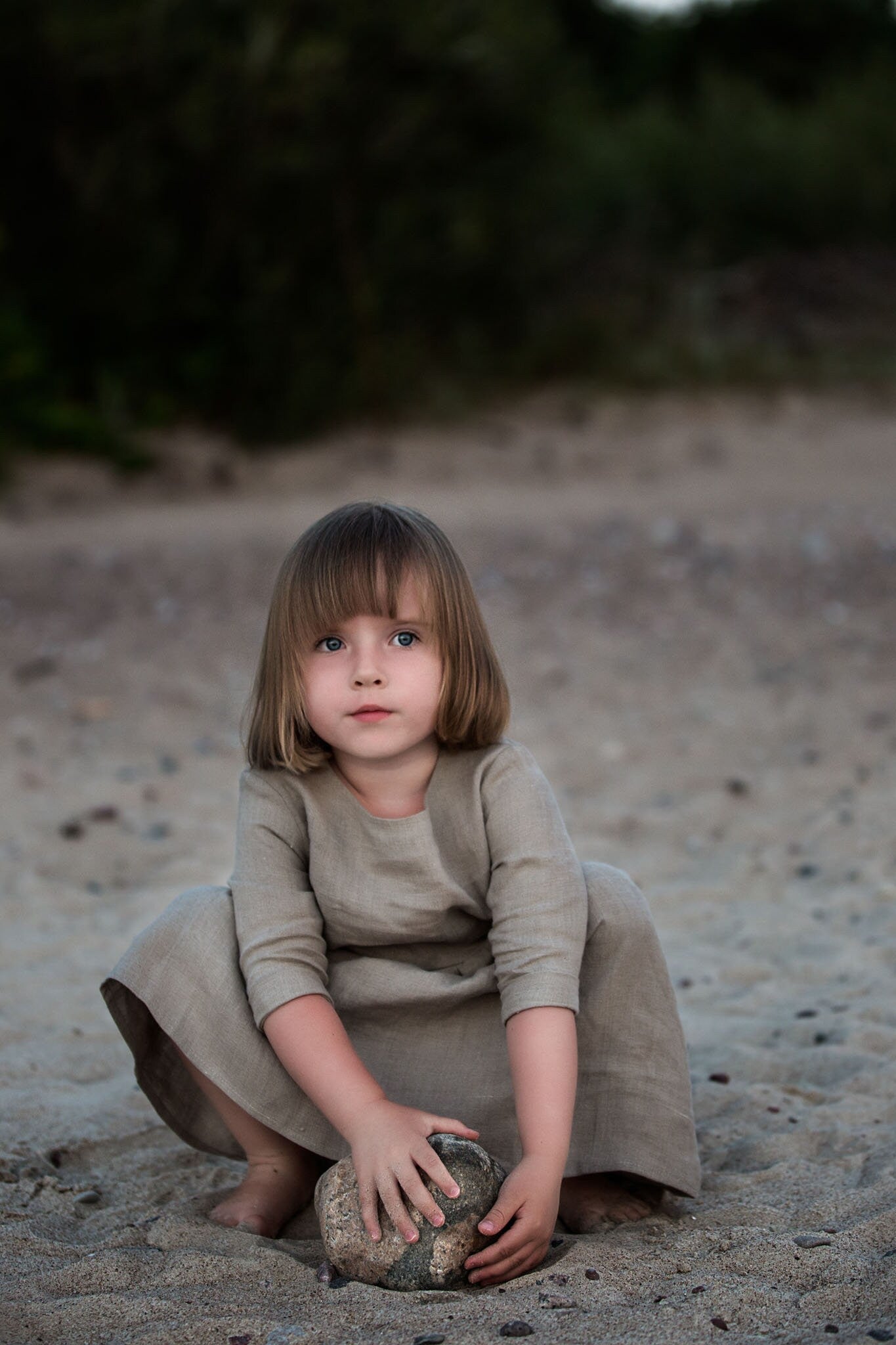 Linen summer dress for girls