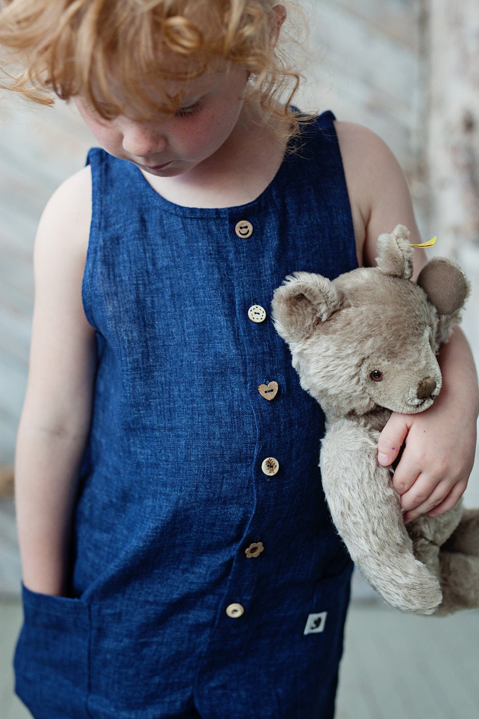 Adorable baby girls and toddlers linen overalls for summer ROXY