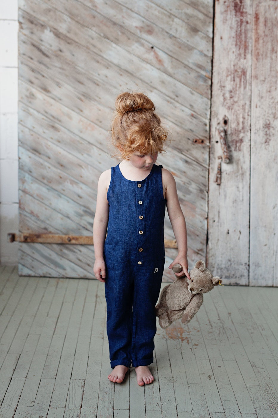 Adorable baby girls and toddlers linen overalls for summer ROXY