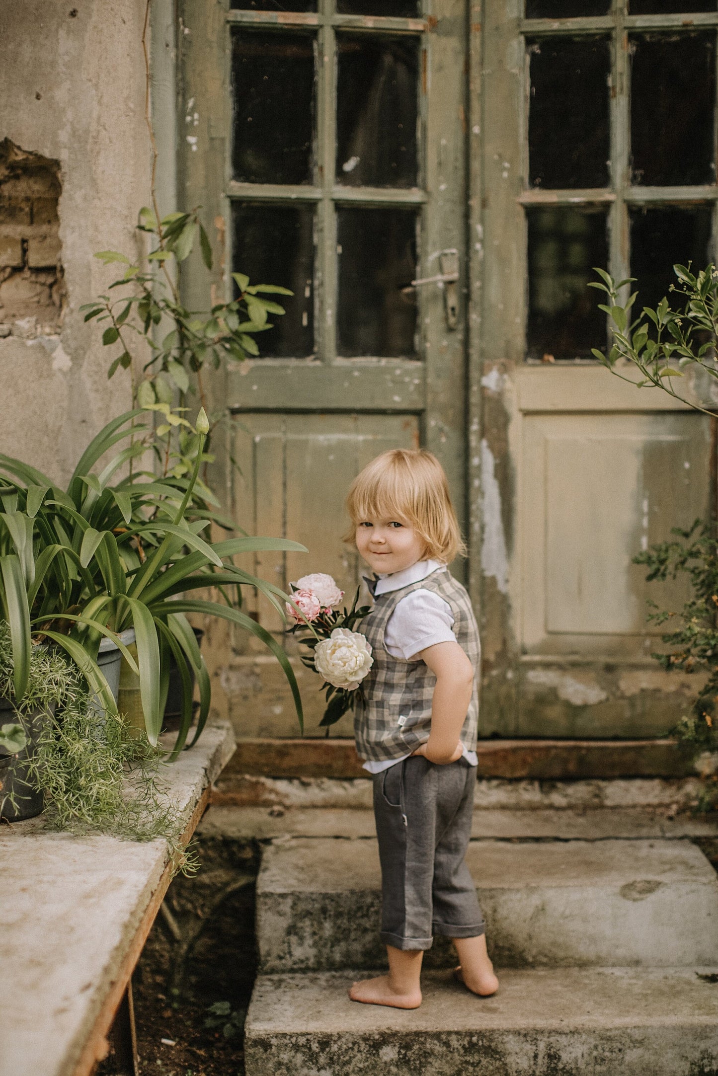 Linen cropped pants for boys/READY TO SHIP