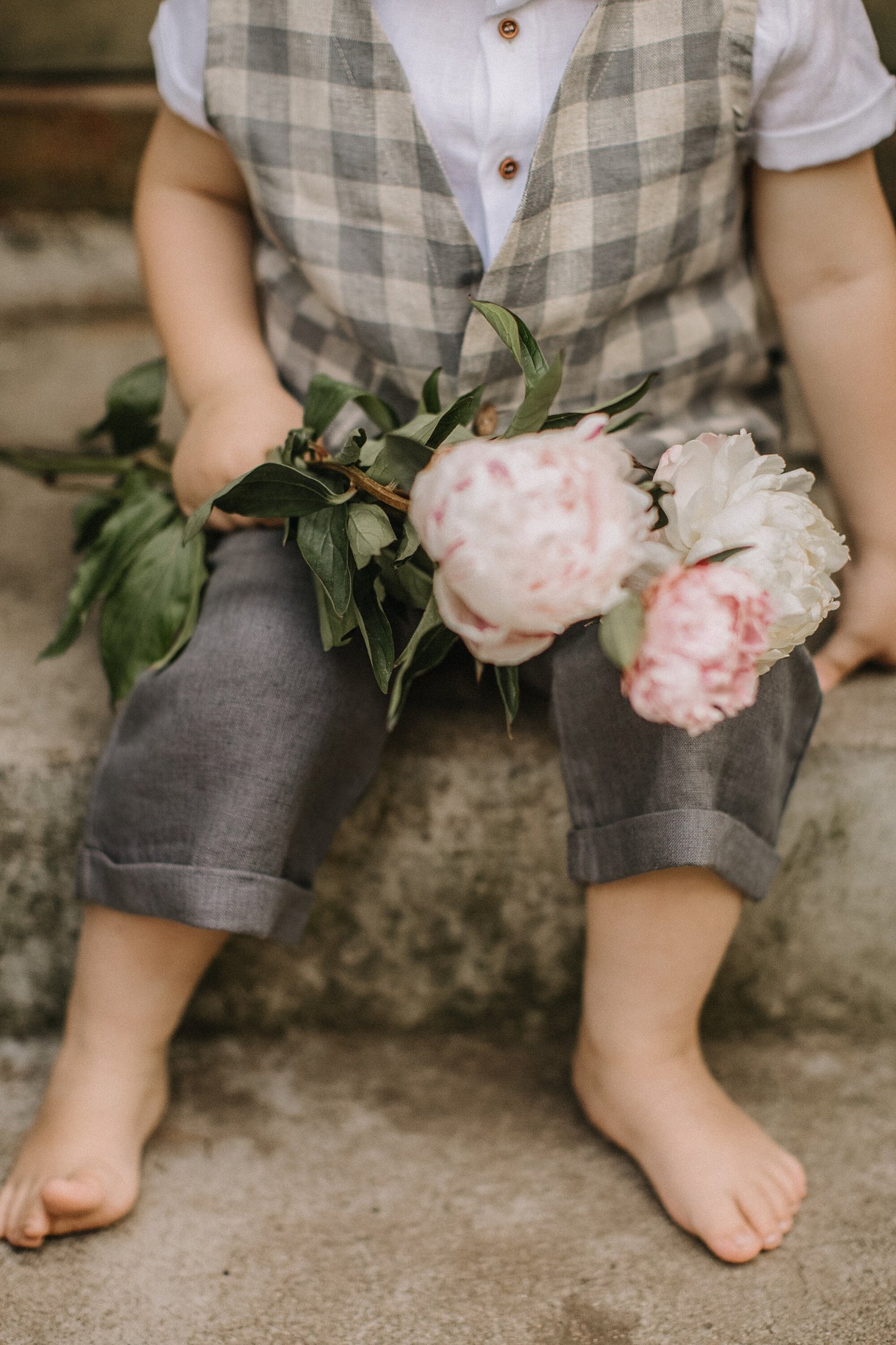 Linen cropped pants for boys/READY TO SHIP