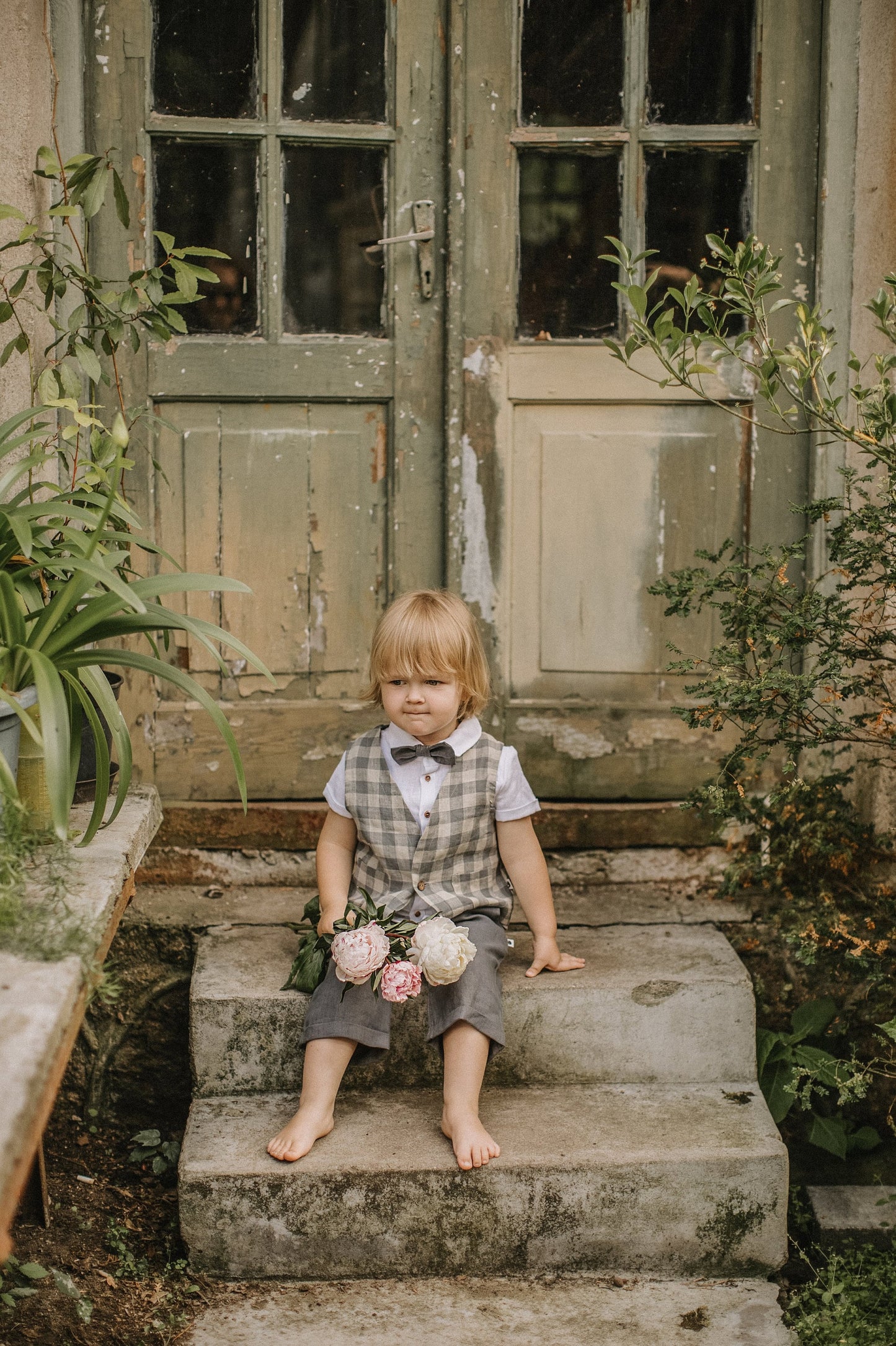Linen cropped pants for boys/READY TO SHIP