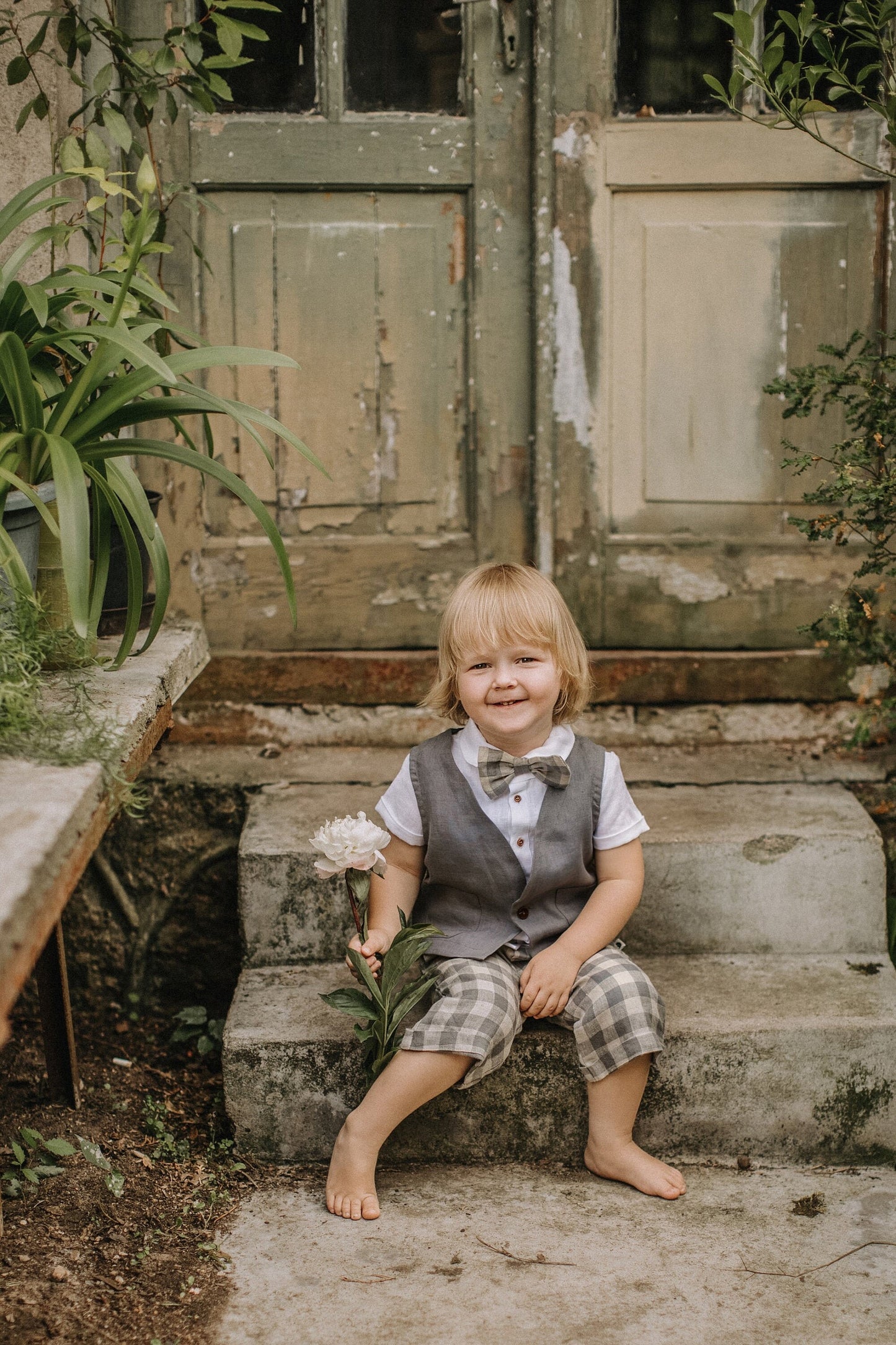 Ring bearer linen pants, size 110/ READY TO SHIP